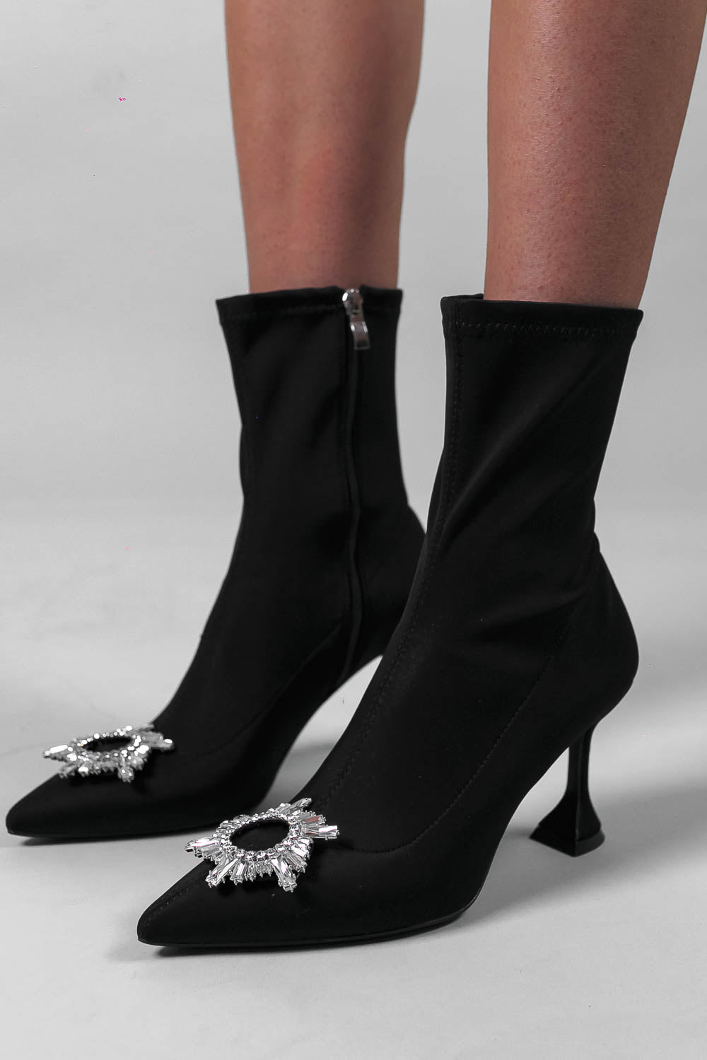 ALLEGRA Diamond stiletto boots - Black