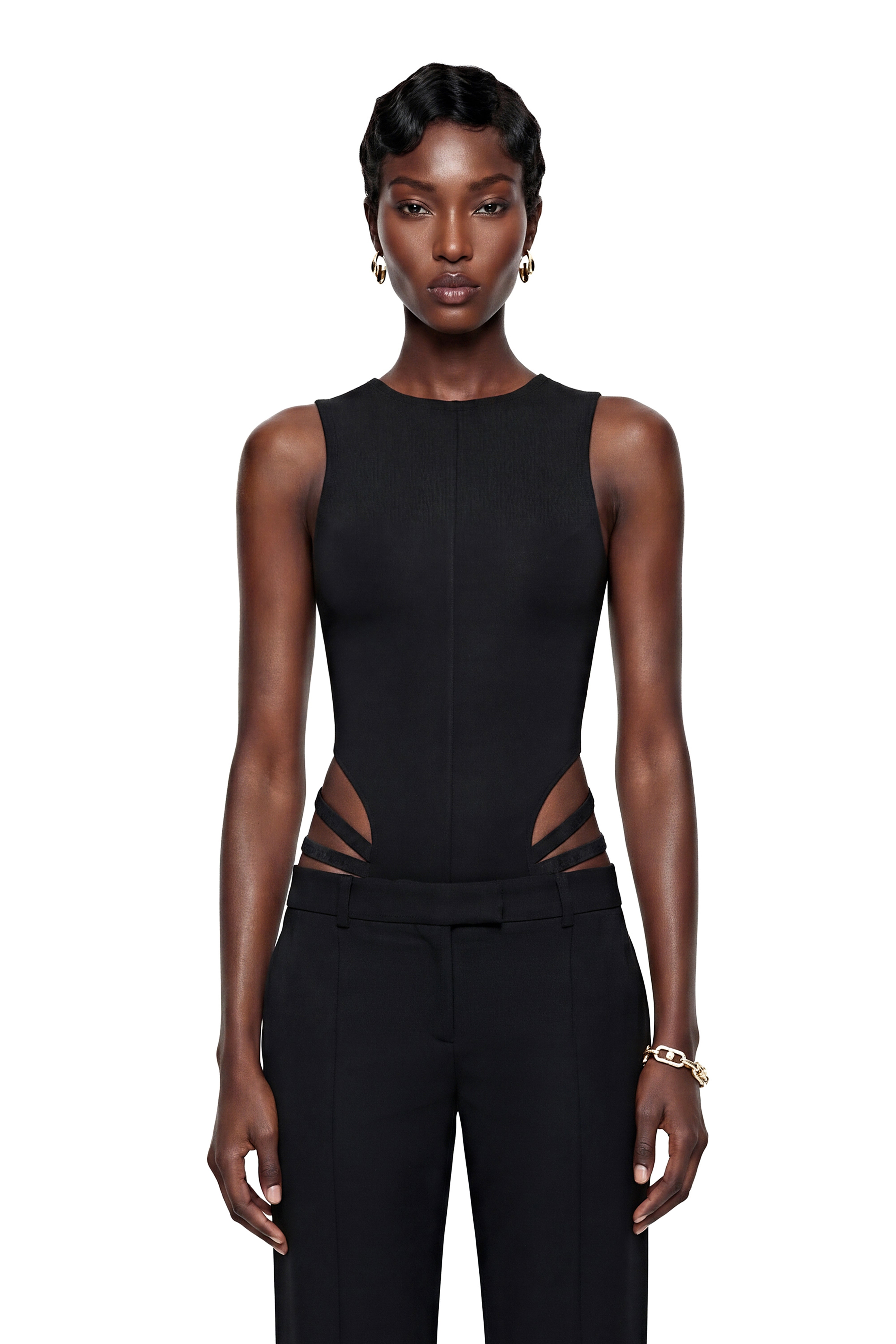 Ilinca Black Open Back Bodysuit