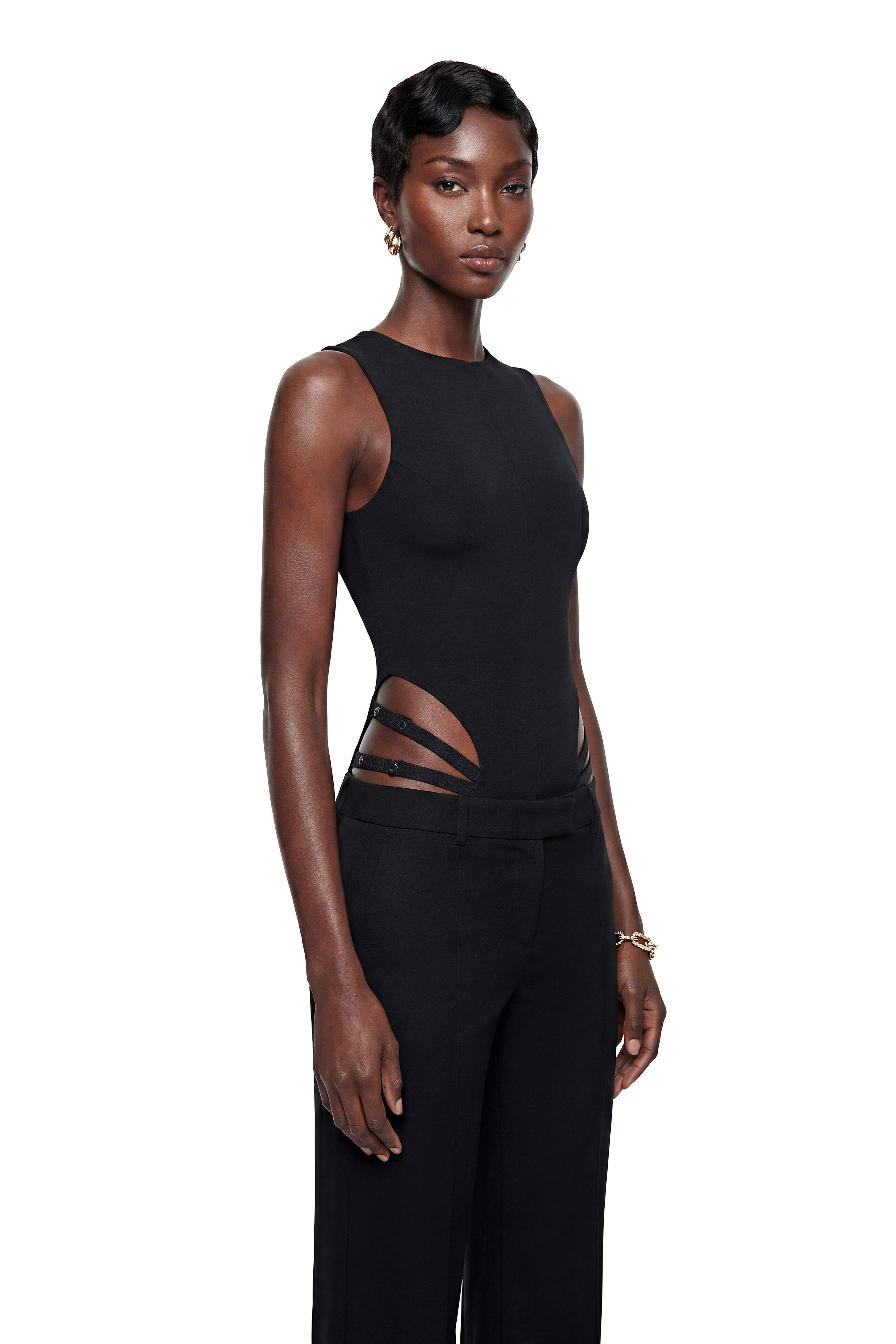 Ilinca Black Open Back Bodysuit