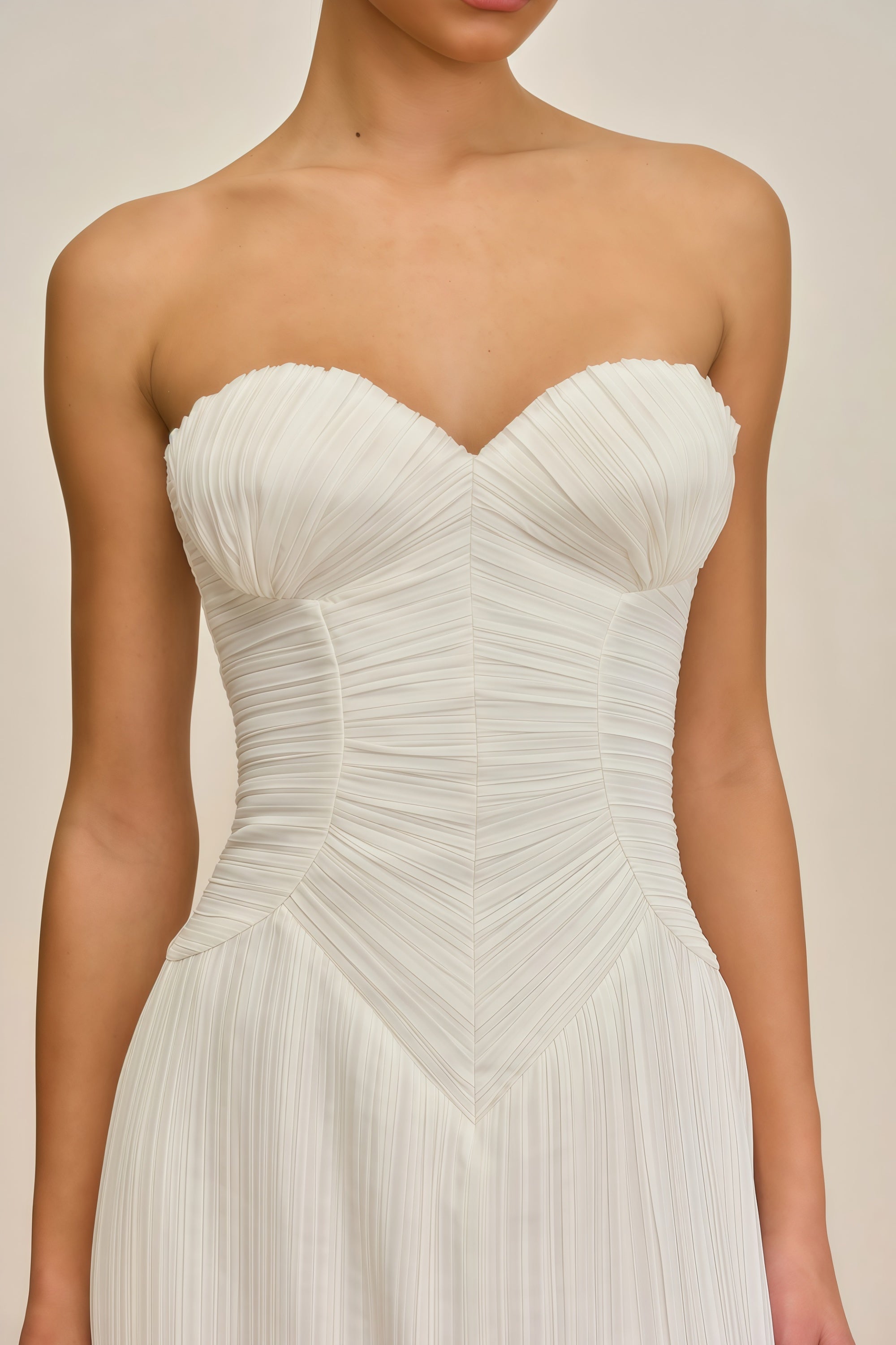 Ilinca White Off-Shoulder Ruched Maxi Dress (Final Sale-US Only)