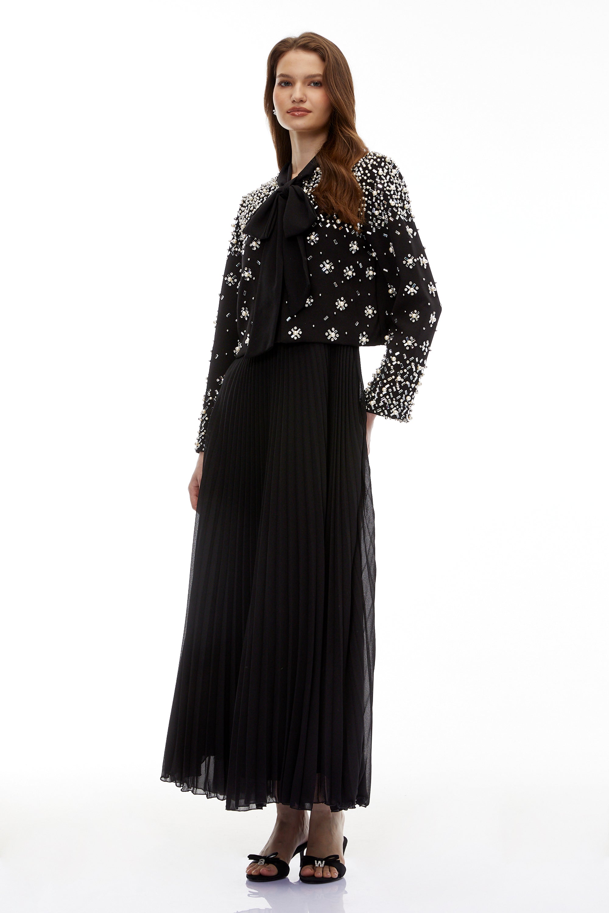 Imogen Black Embellished Jacket & Dress Set