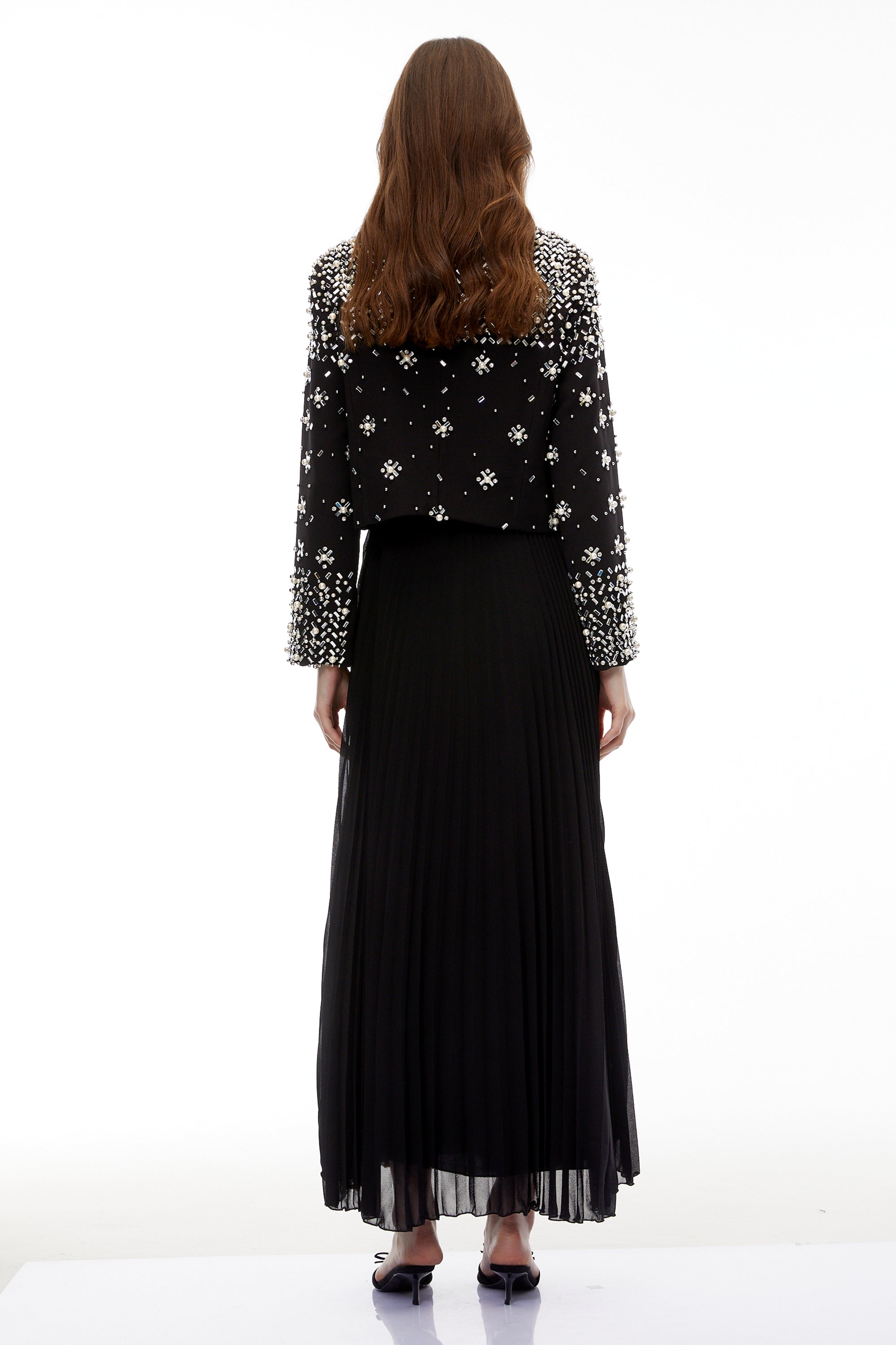 Imogen Black Embellished Jacket & Dress Set (Final Sale)