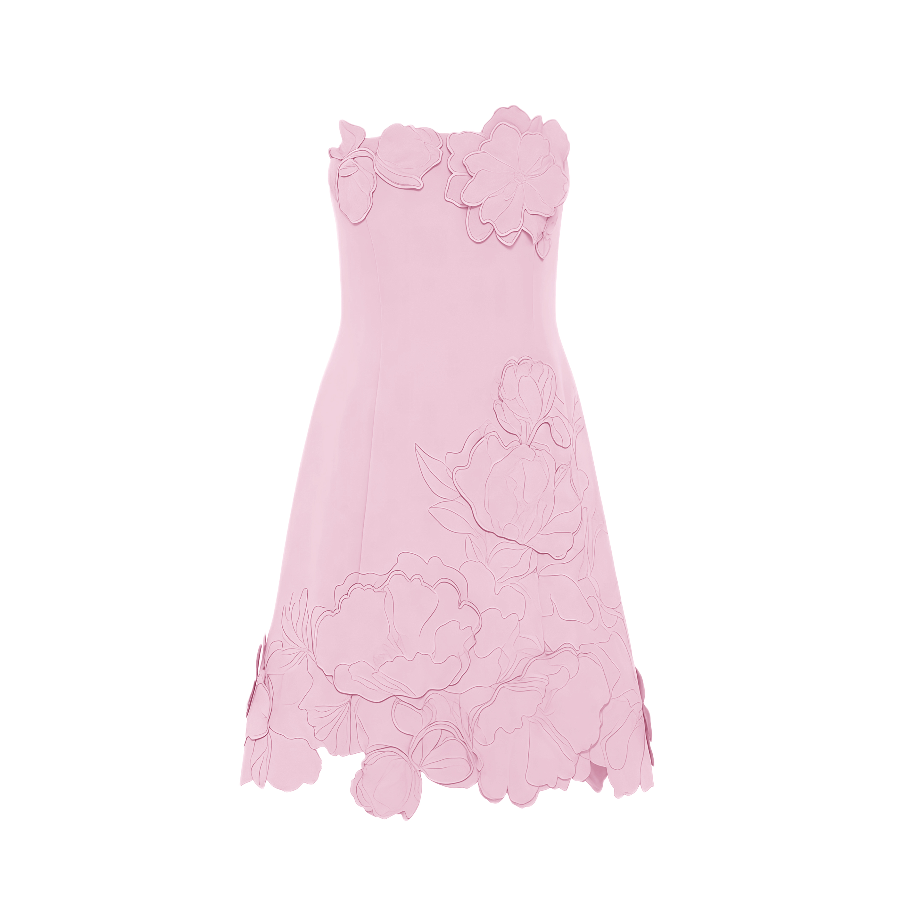 Inga Pink Strapless Floral Embroidered Mini Dress (Final Sale-US Only)