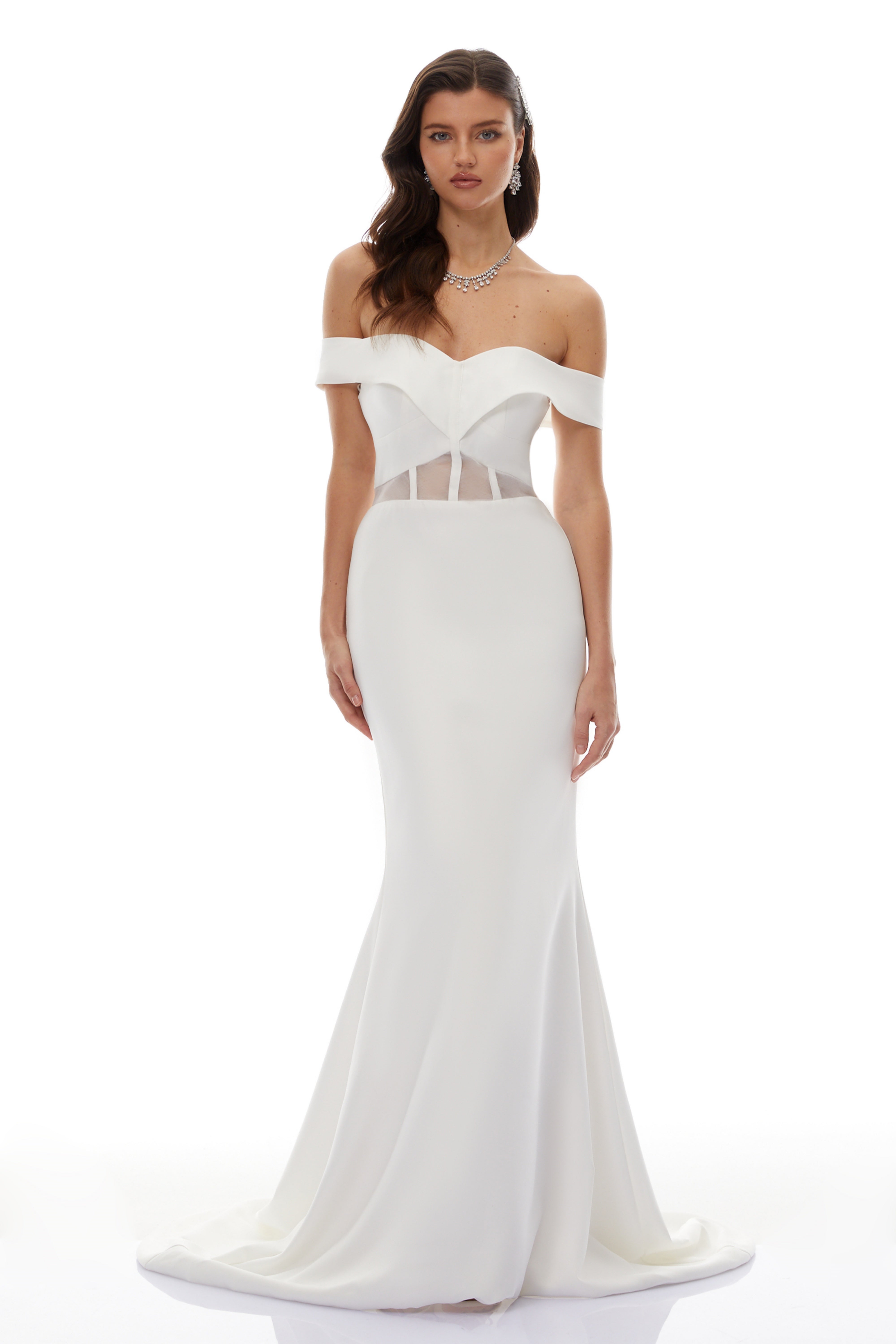 Ingrid White Off Shoulder Mermaid Maxi Dress (Final Sale-US Only)