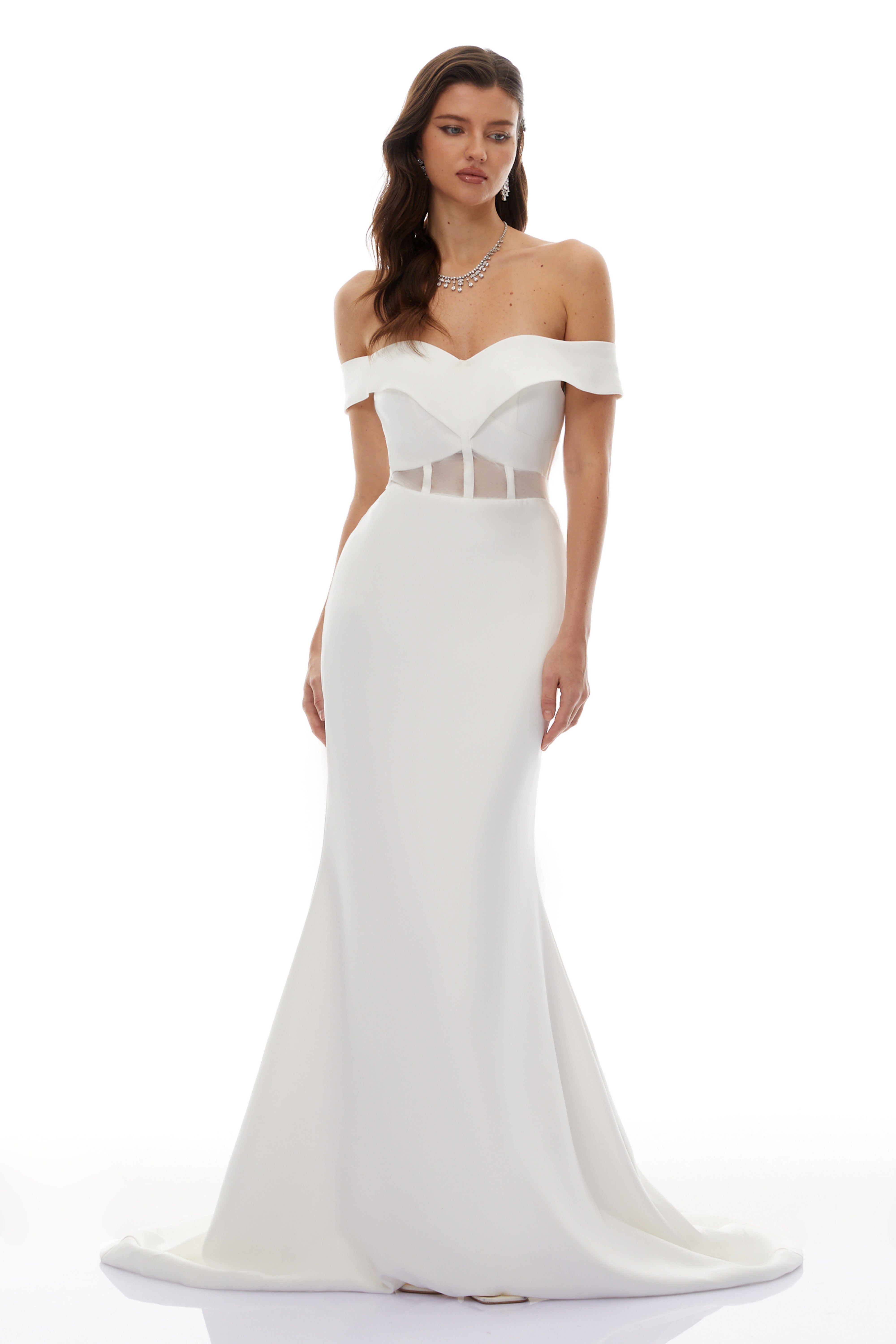 Ingrid White Off Shoulder Mermaid Maxi Dress (Final Sale-US Only)