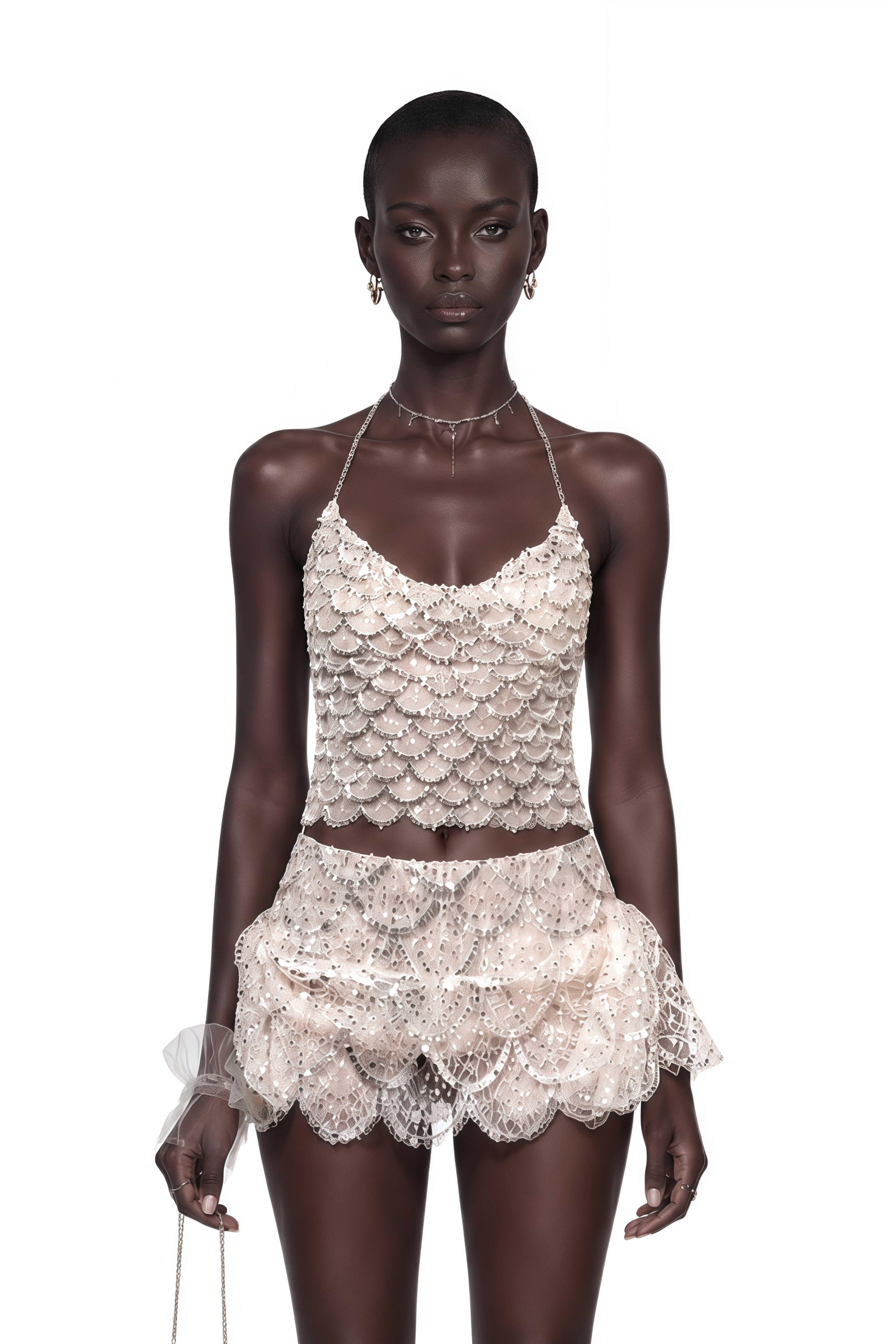 Isabelle Champagne Sequin Top & Skirt Set
