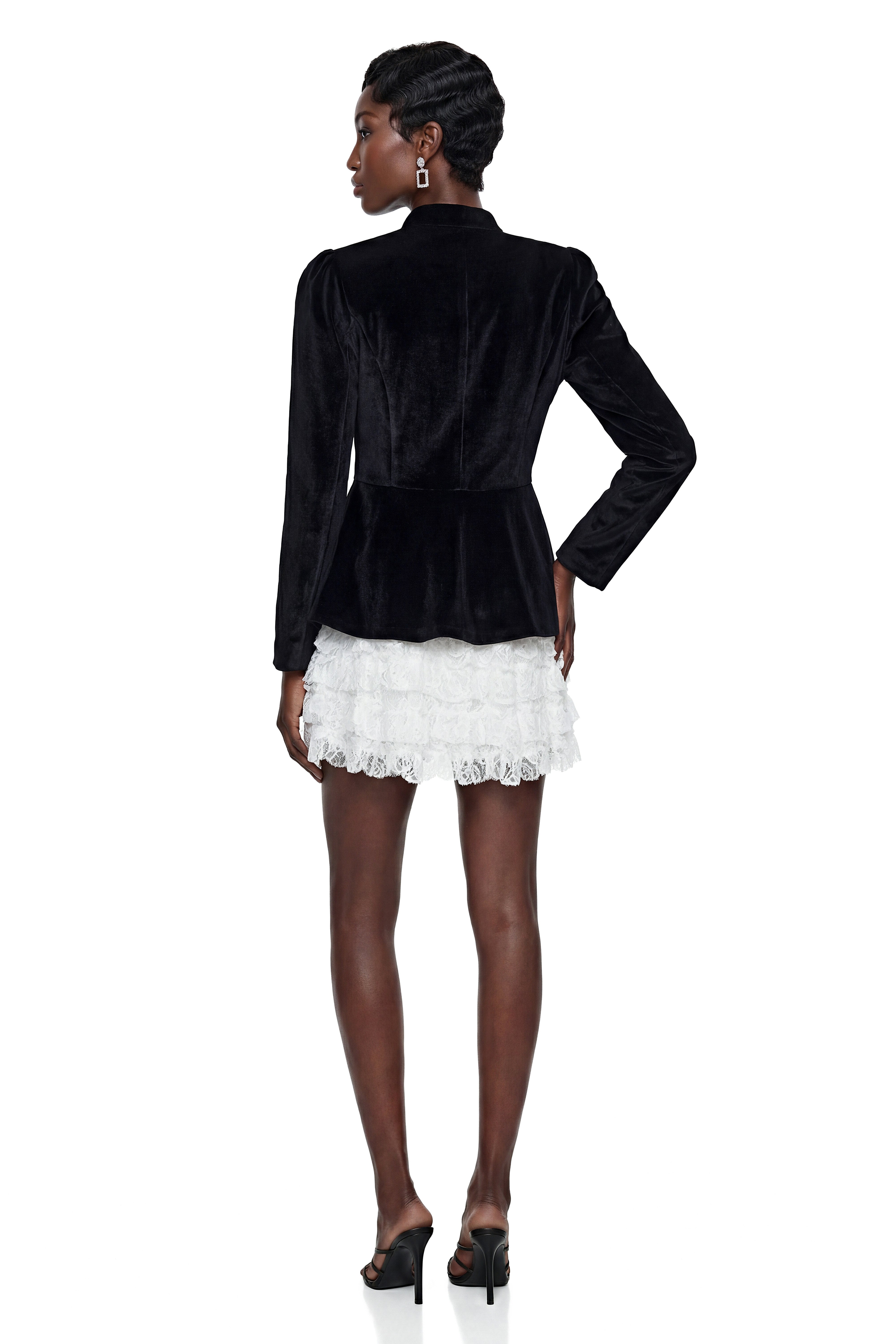 Iseult Color Block Puff Blouse & Ruffled Skirt Set