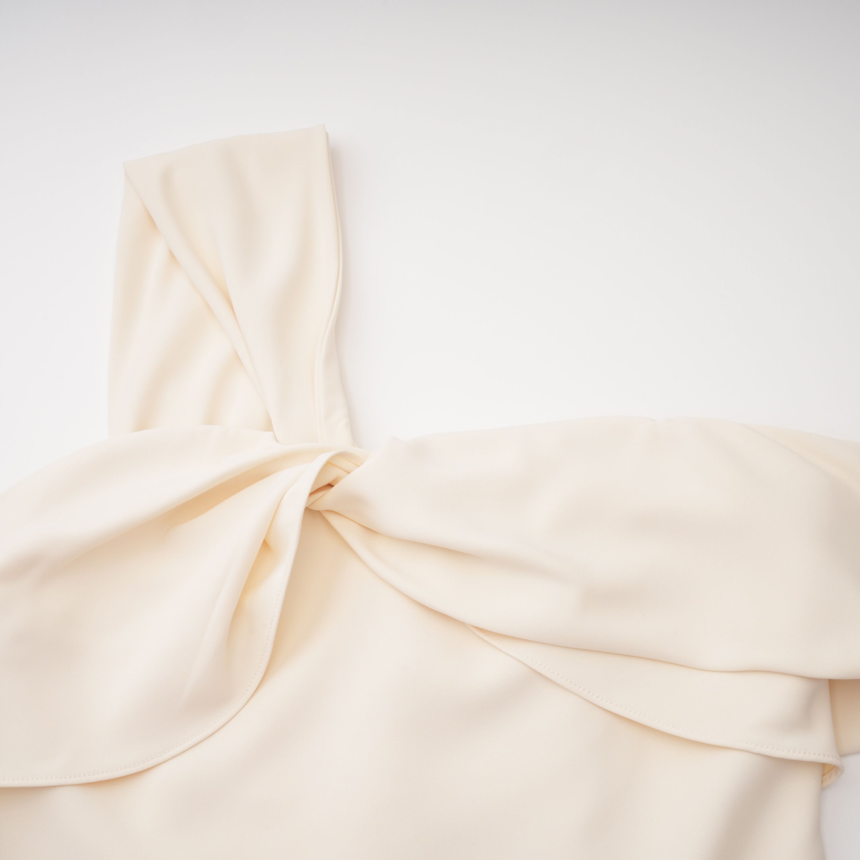 Ismérie Neutrals Off-Shoulder Twisted Mini Dress
