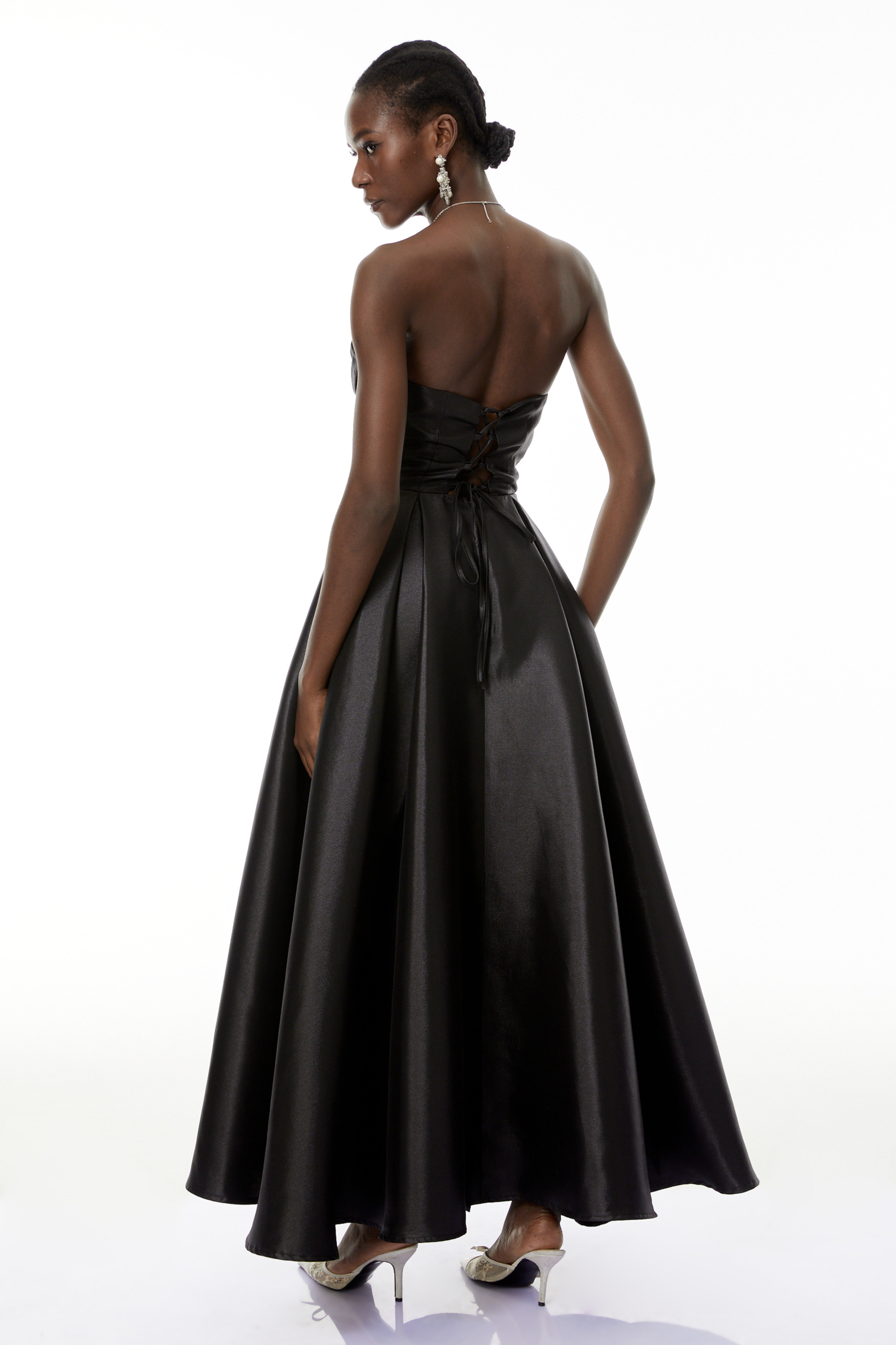 Ivana Black Corset Bodice Maxi Gown (Final Sale-US Only)