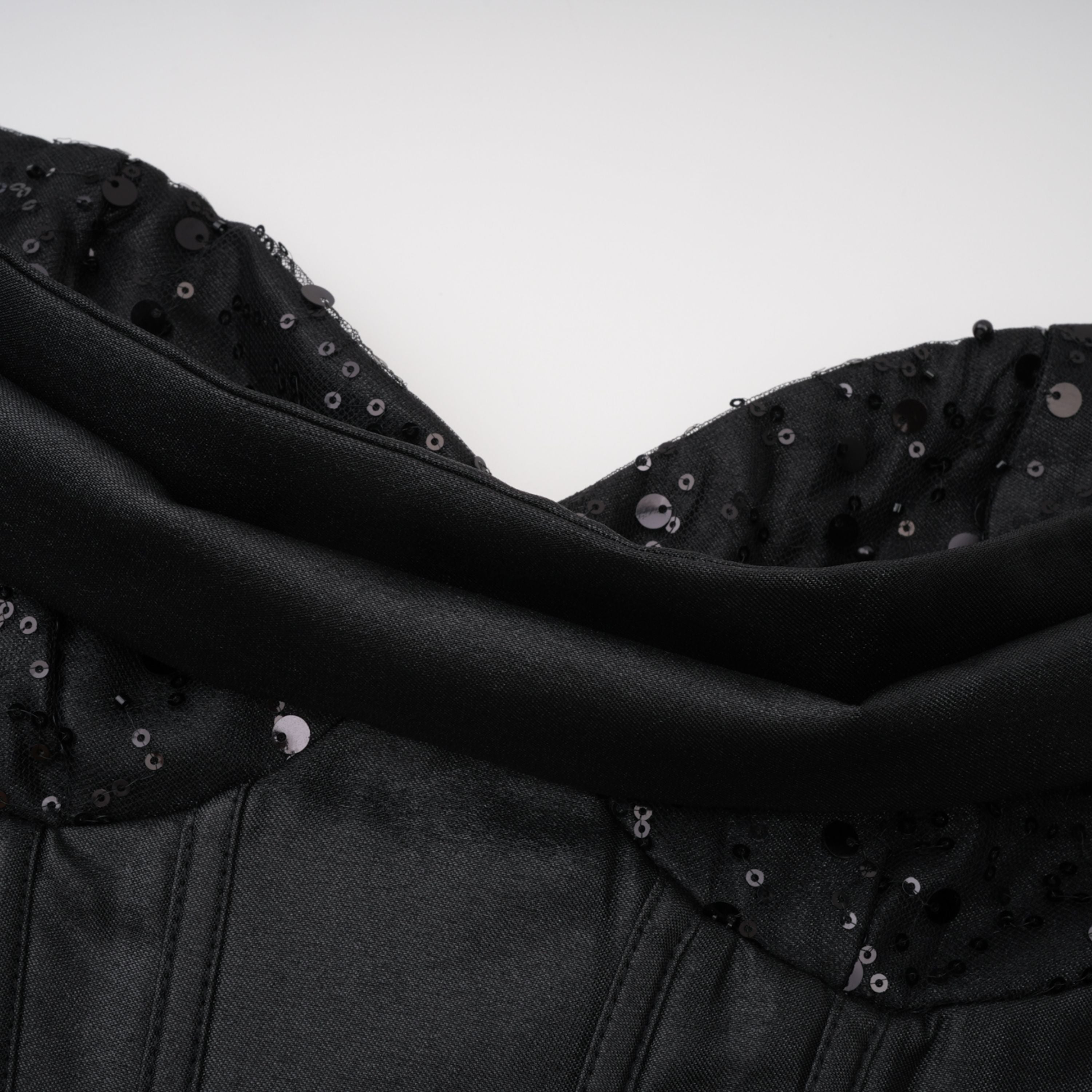 Ivana Black Corset Bodice Maxi Gown
