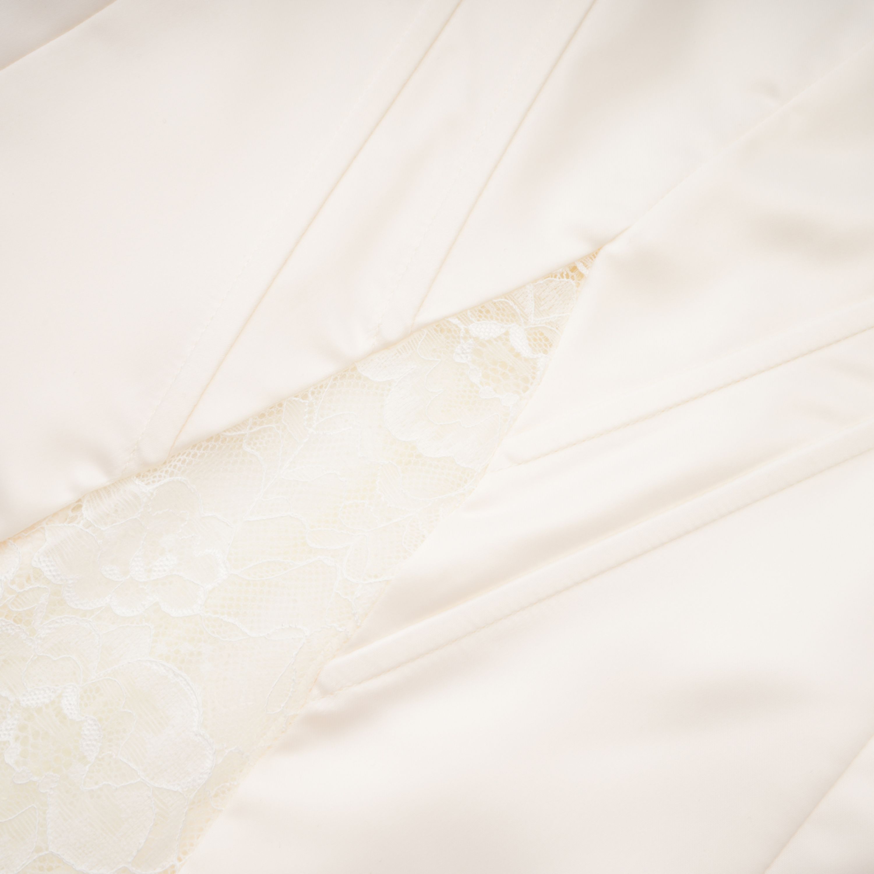 Juliette White Satin Mini Dress with Lace Panels (Final Sale-US Only)