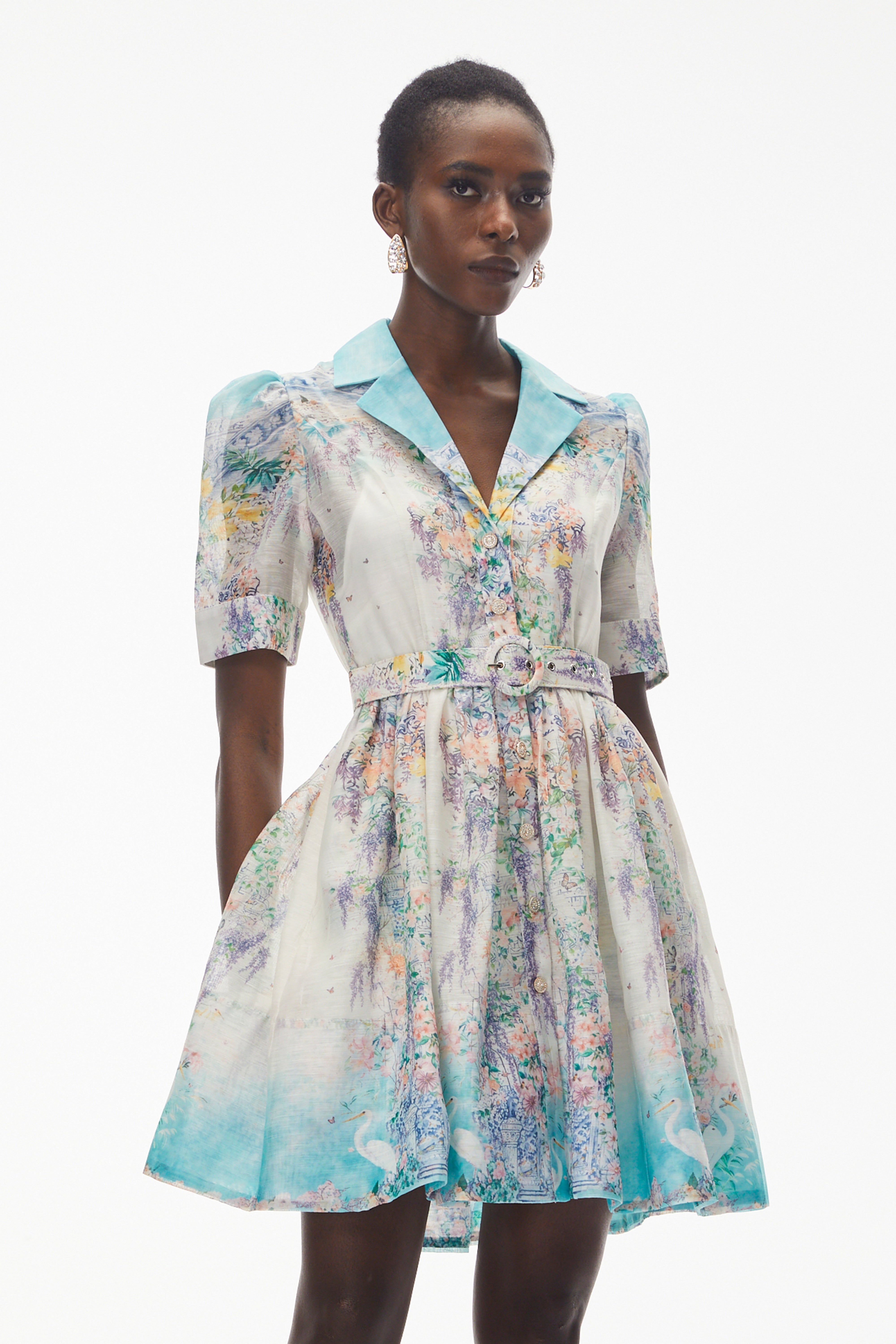 Kalanit White Floral Print Maxi Dress