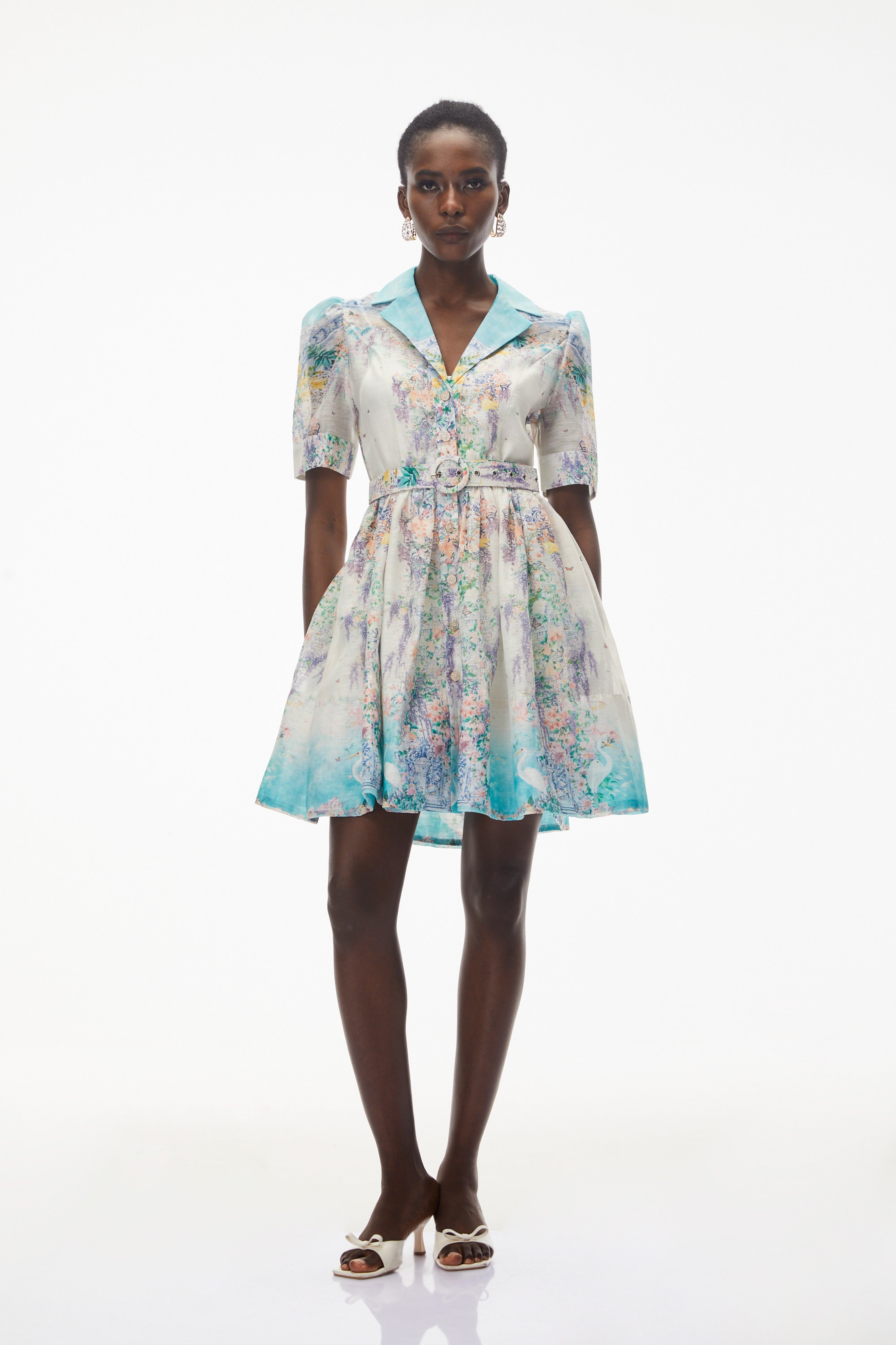 Kalanit White Floral Print Maxi Dress