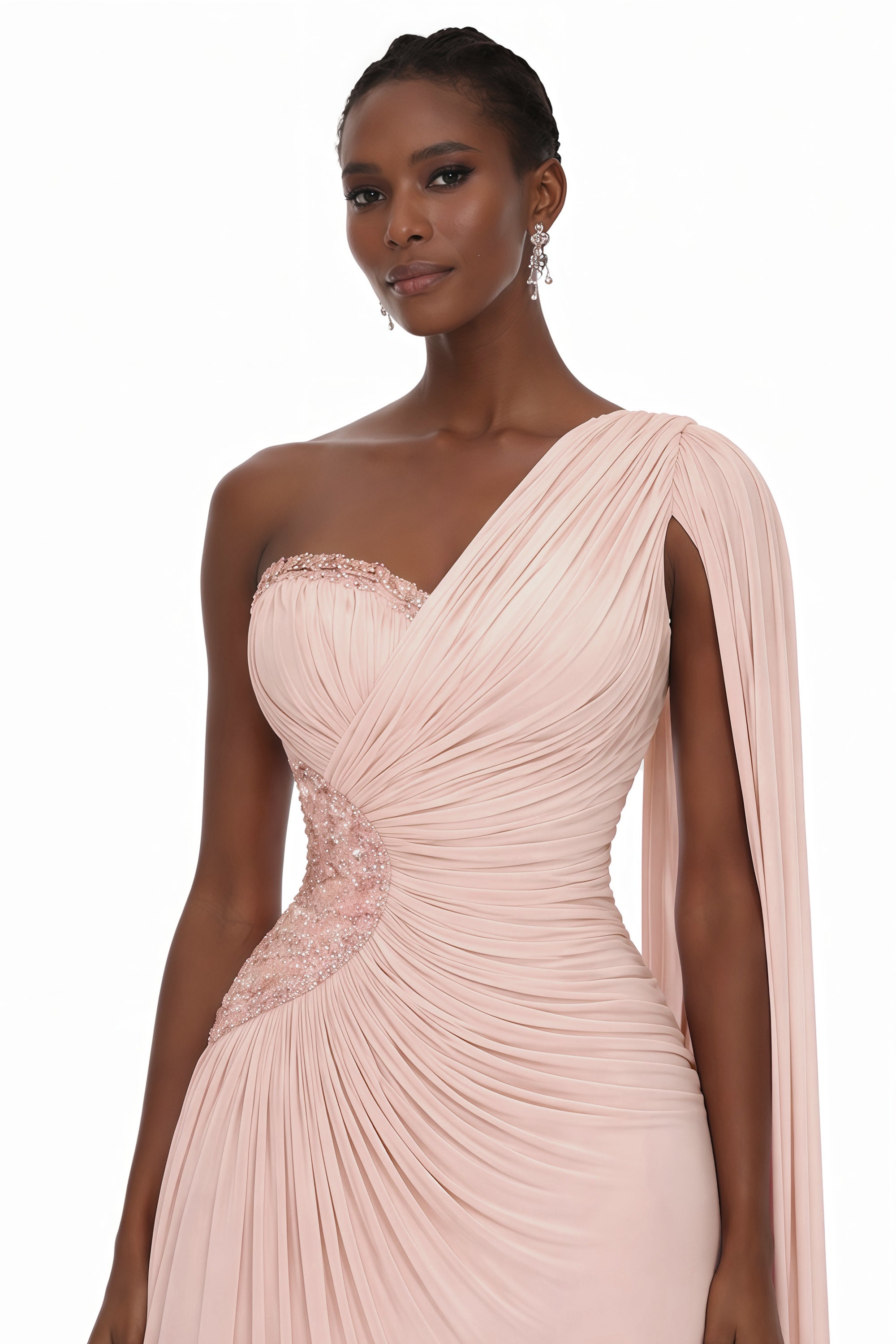 Katrin Pink One Shoulder Ruched Maxi Dress