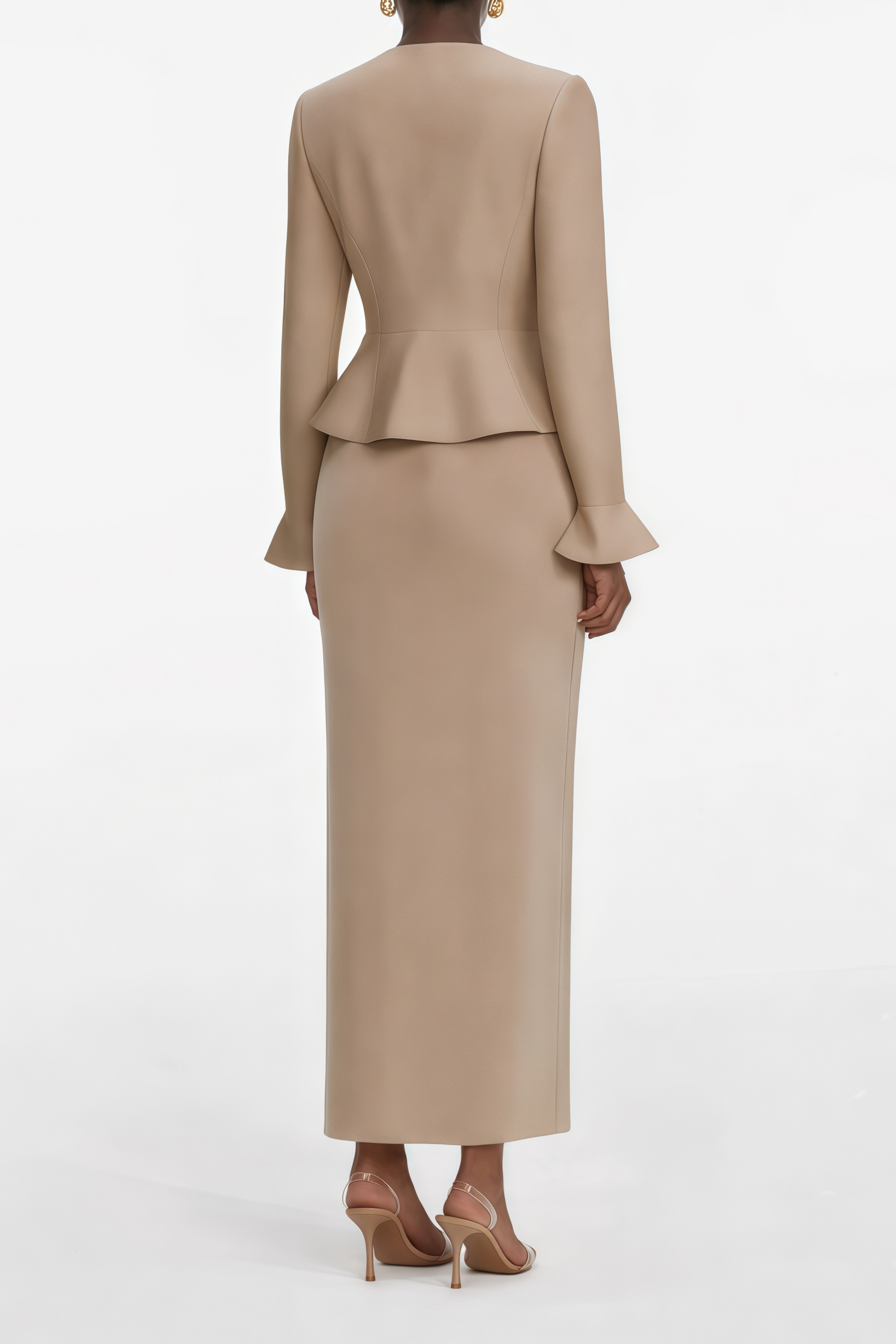 Kayla Gold Crystal Embellished Knit Midi Dress (Final Sale-US Only)