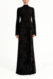 Kgothatso Black Embellished Floral Sheer Maxi Dress
