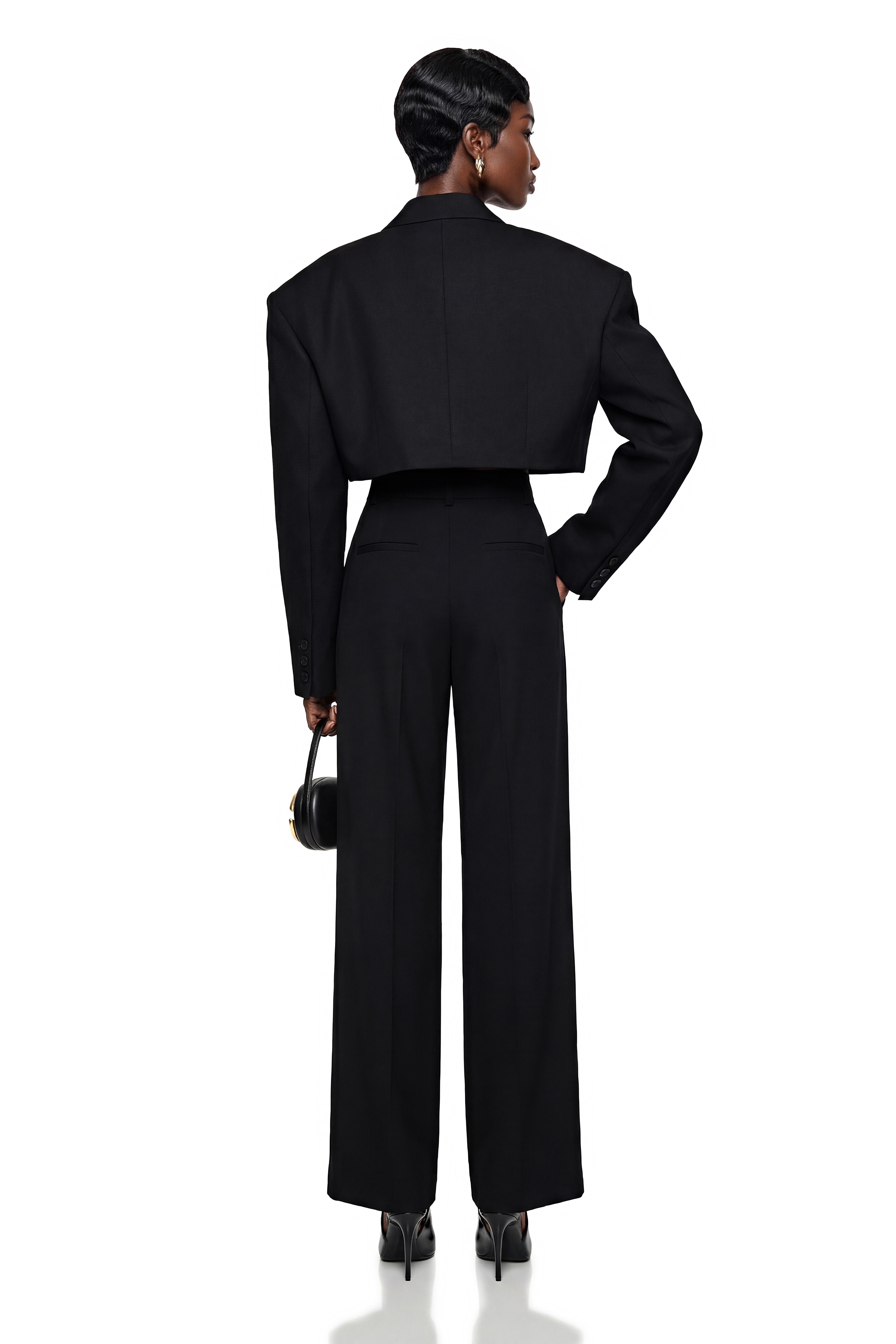 Lottie Black Cropped Blazer & Trouser Set