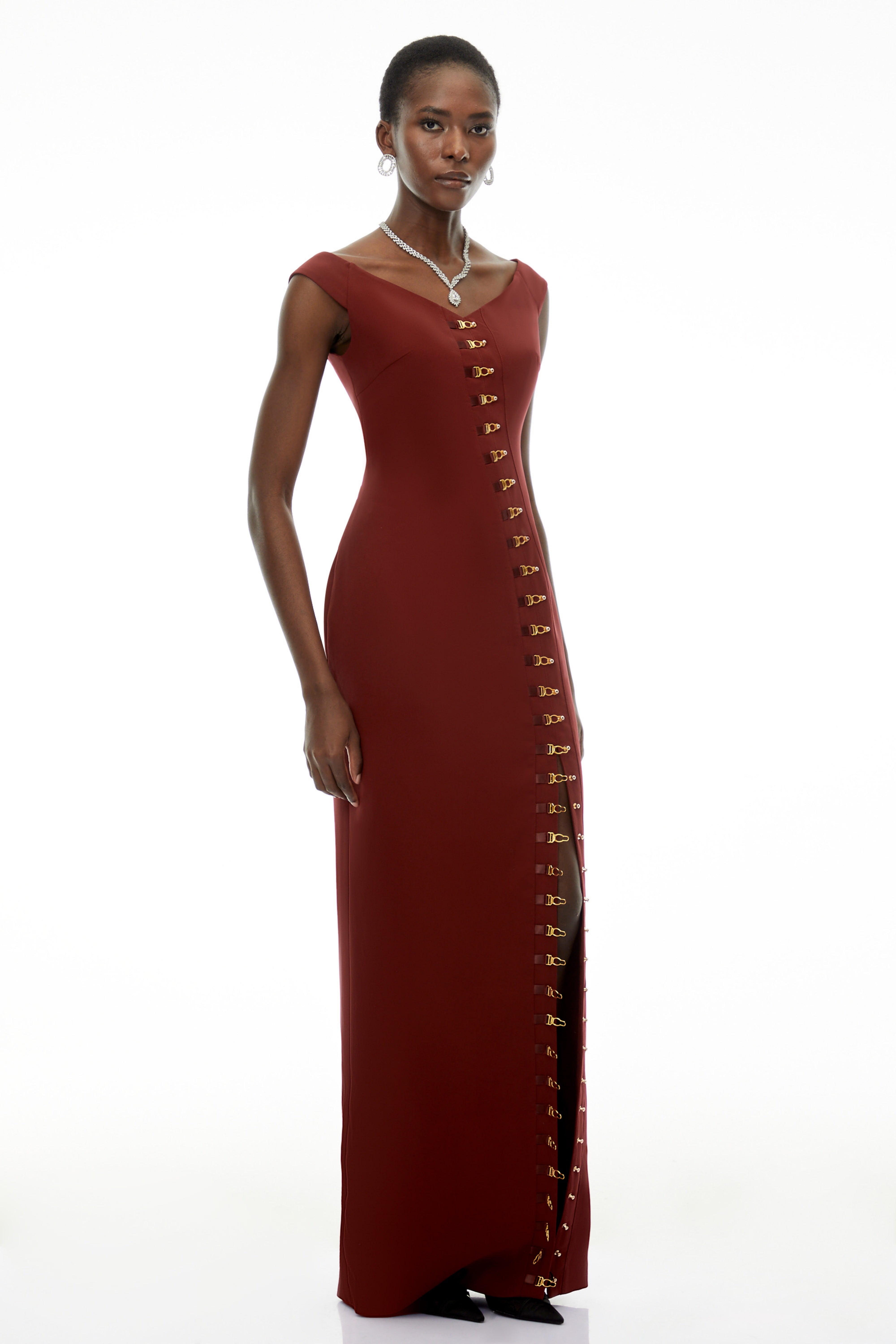 Luna Red Sleeveless Bodycon Maxi Dress