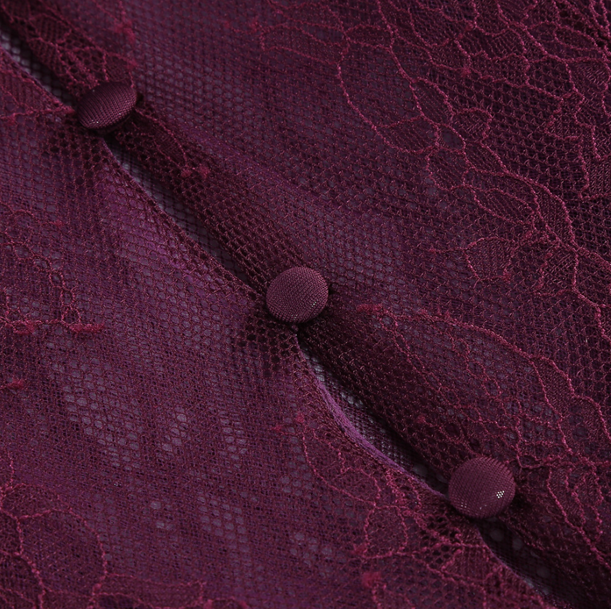 Borbála Magenta Lace Bodice Ruched Maxi Dress
