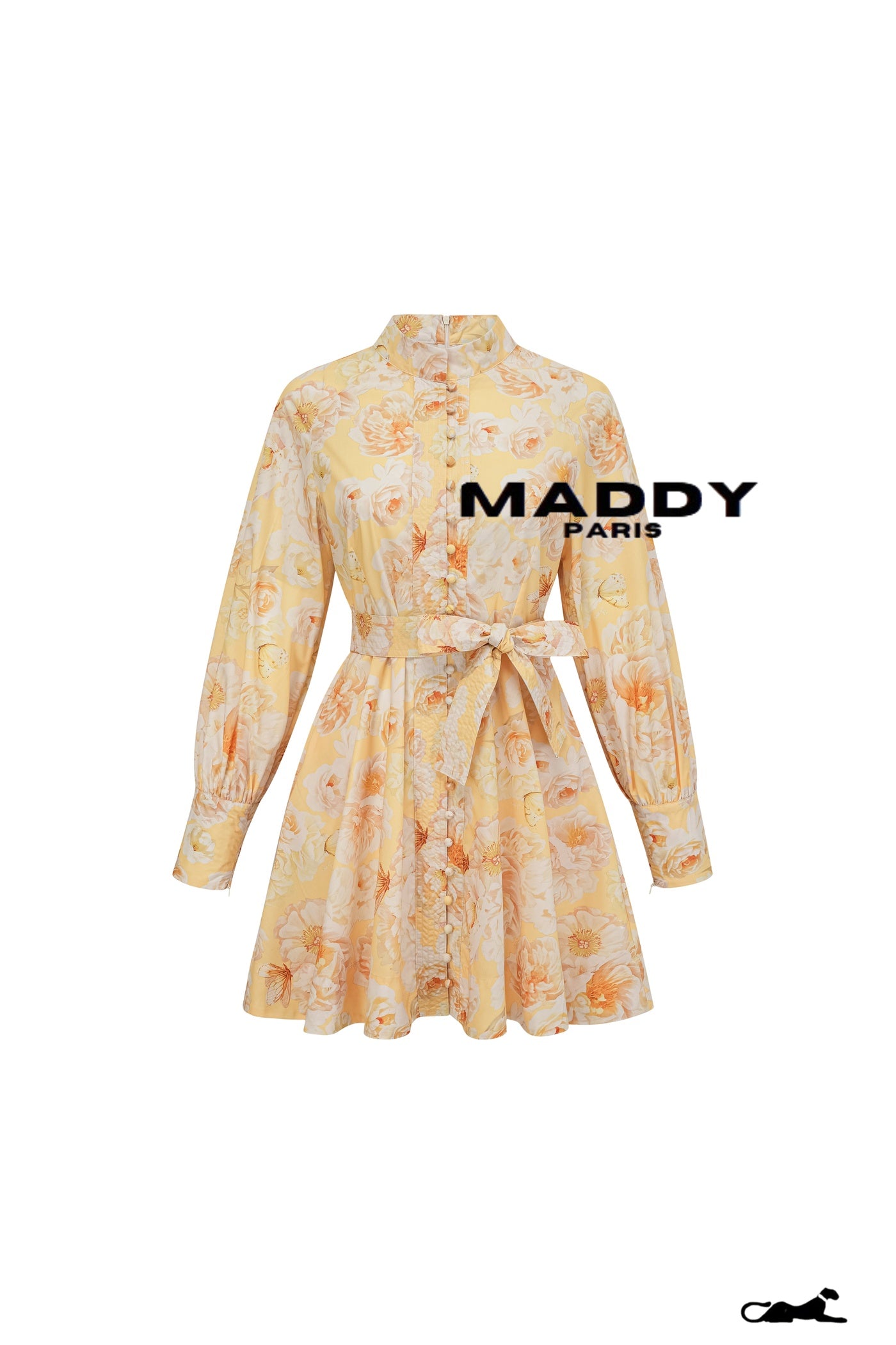 Pénélope floral-print belted mini dress S / Yellow