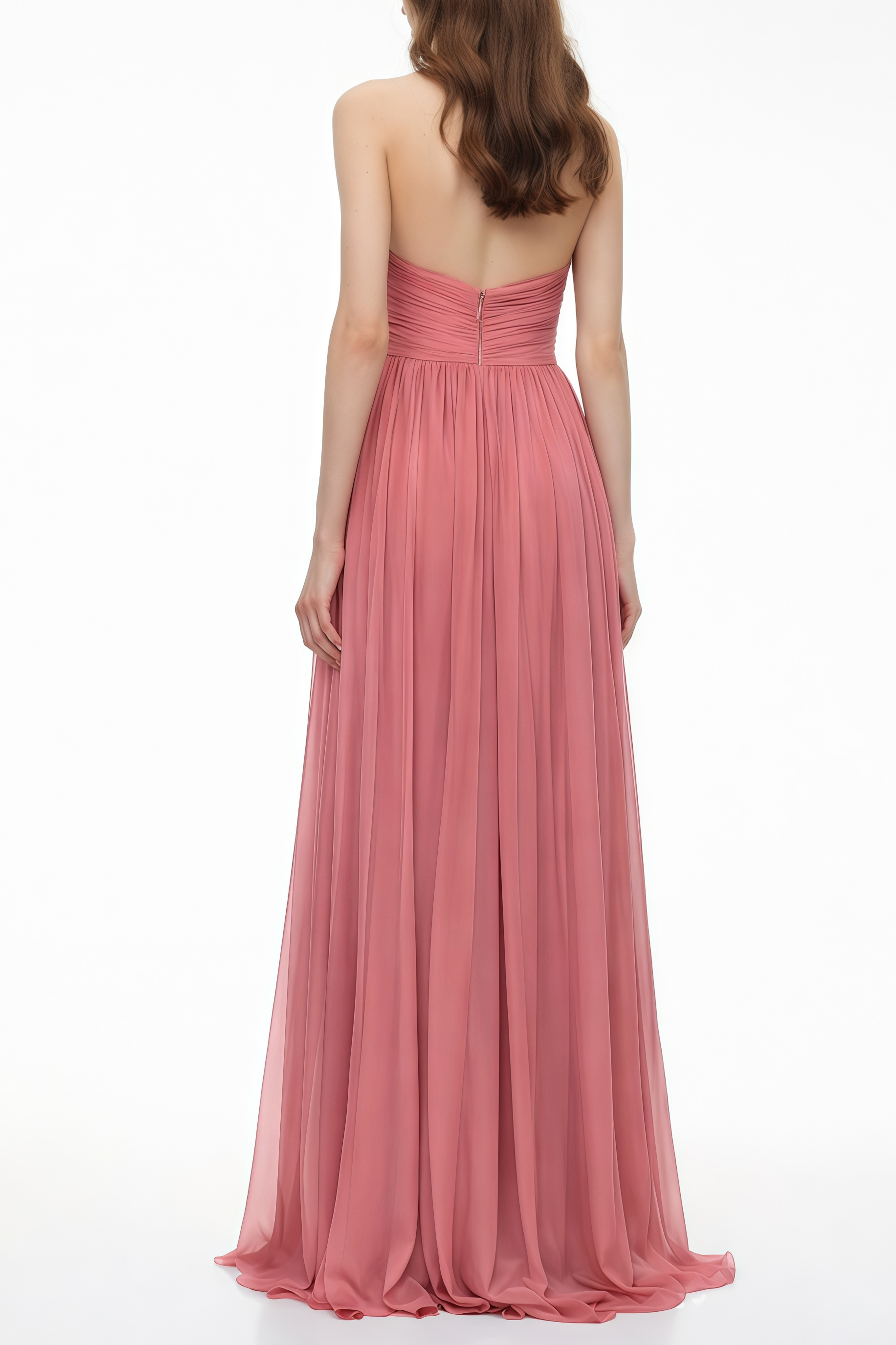 Macioci Pink Halterneck Ruched Maxi Dress with Criss Cross Front