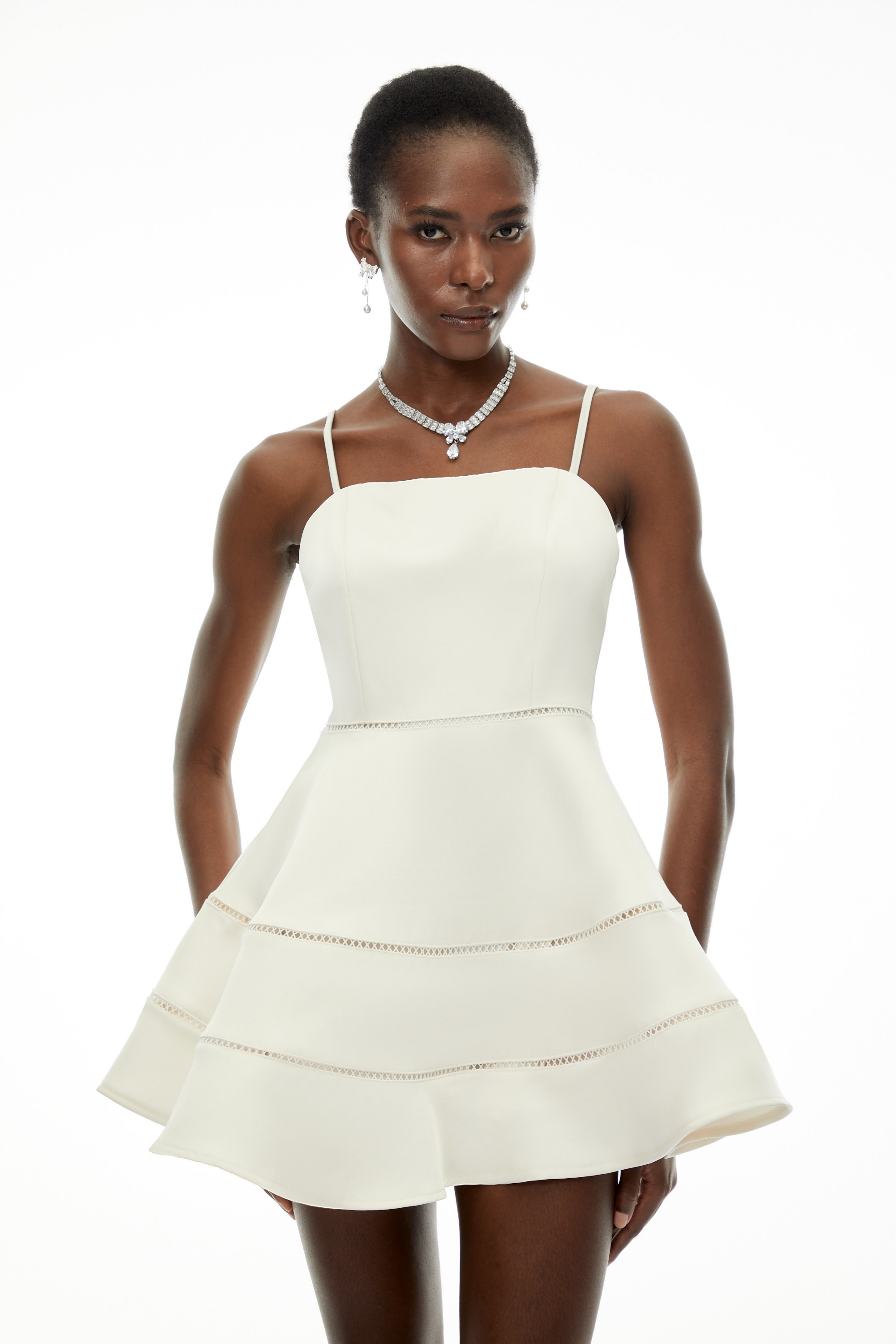 off shoulder white mini dress Magdalena White Off Shoulder Ruffled Mini Dress