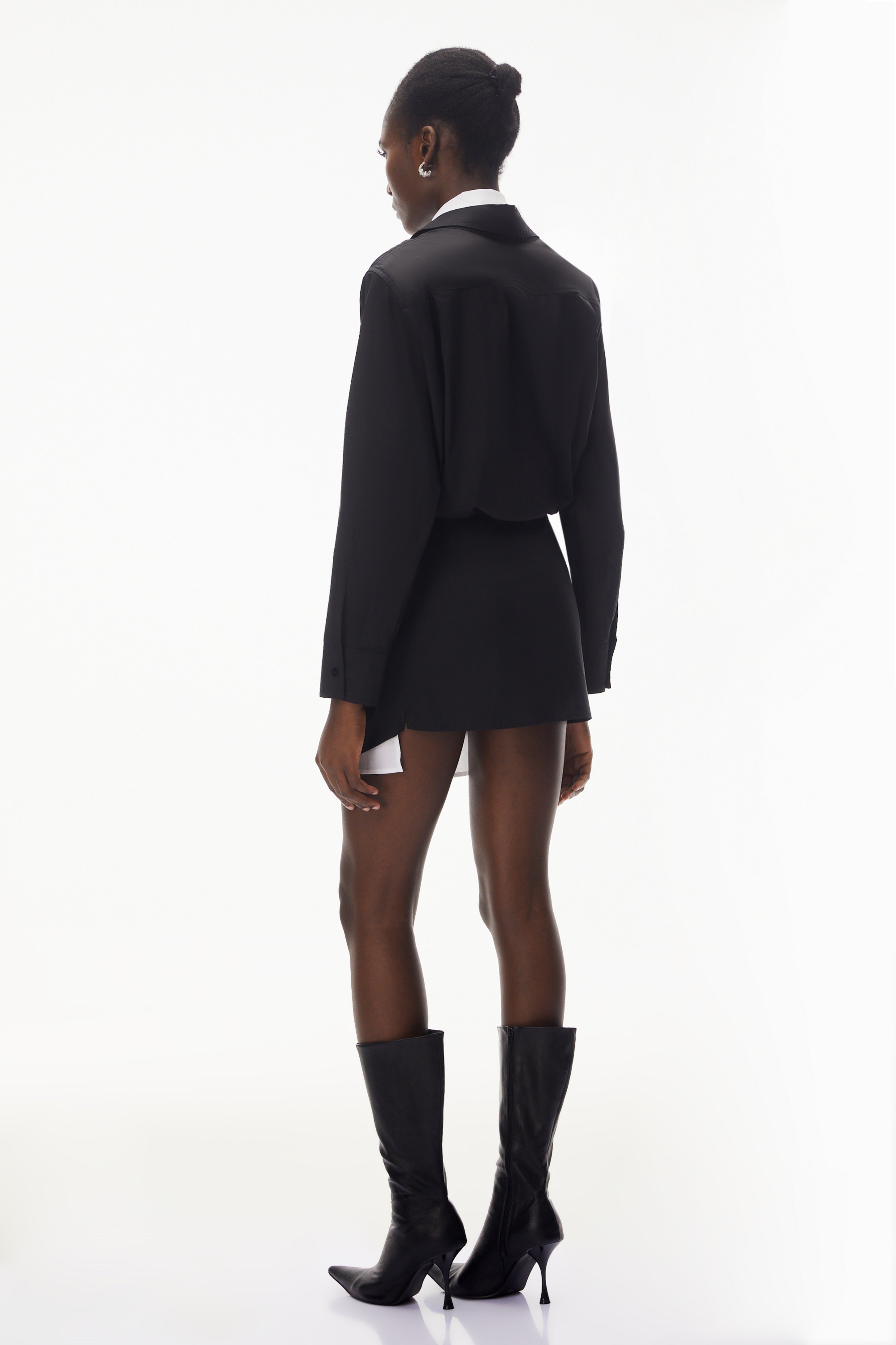 Mahtab Black Color Block Shirt Dress