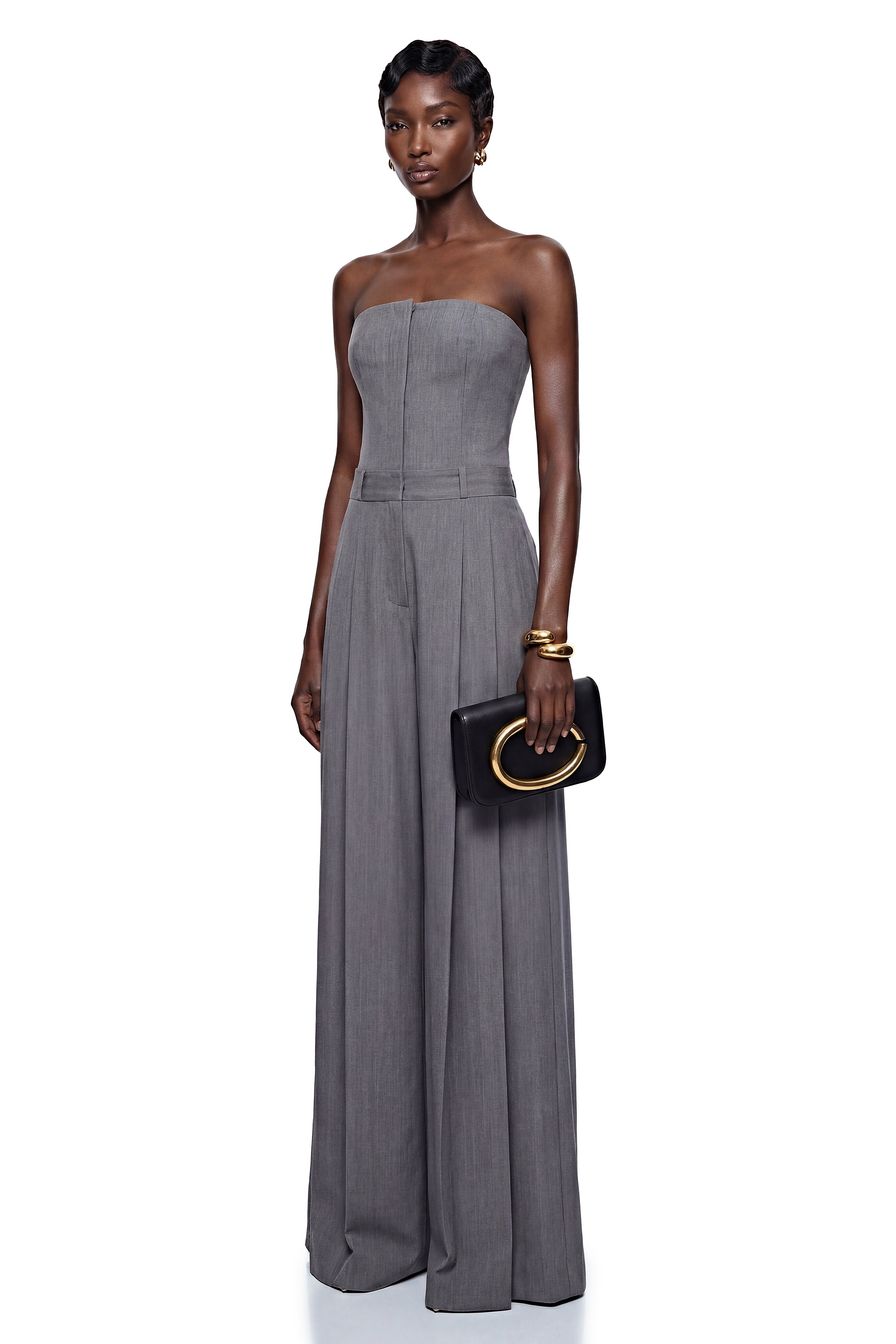 Manaia Grey Wide-Leg Jumpsuit