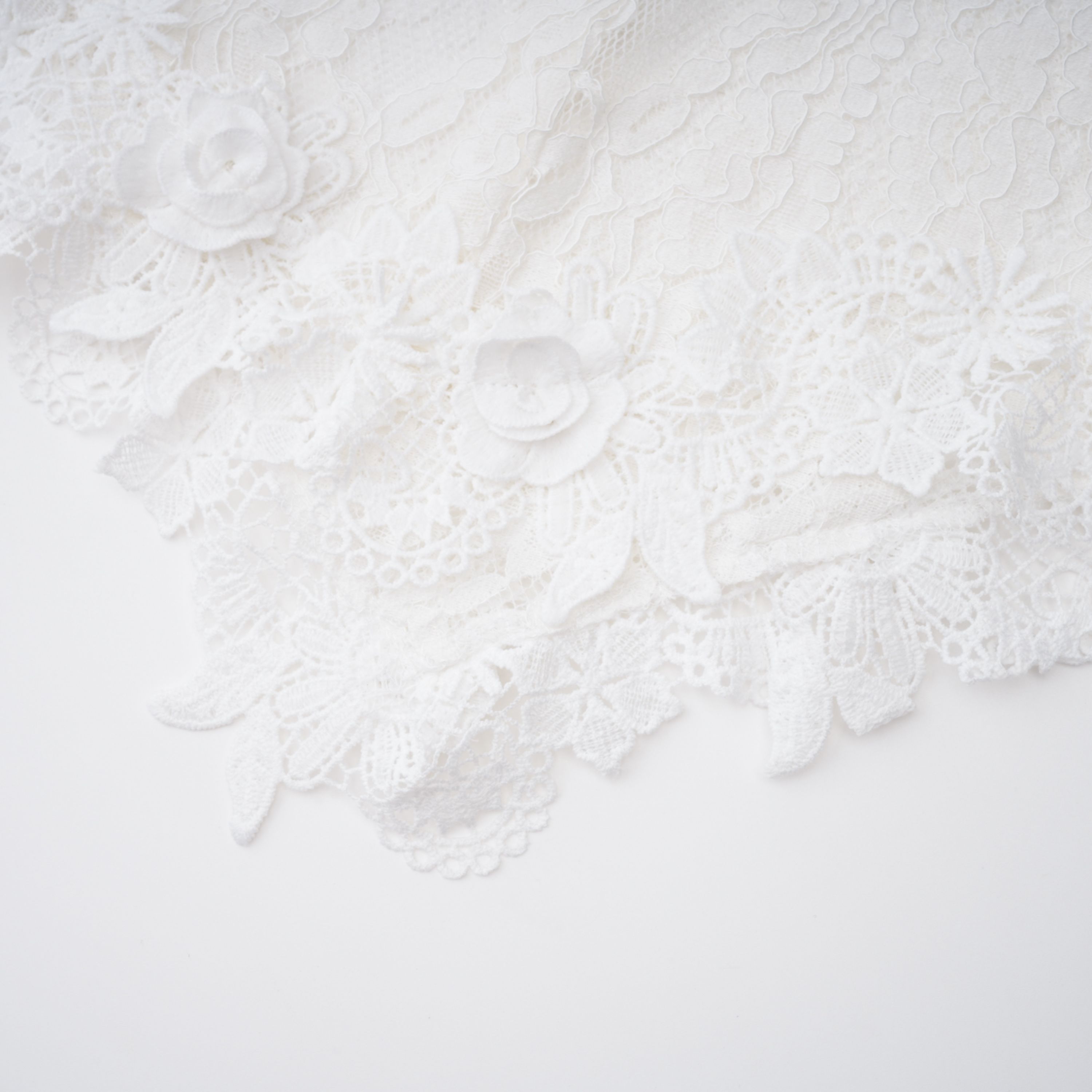 Mandana White Lace Mini Dress with Cape