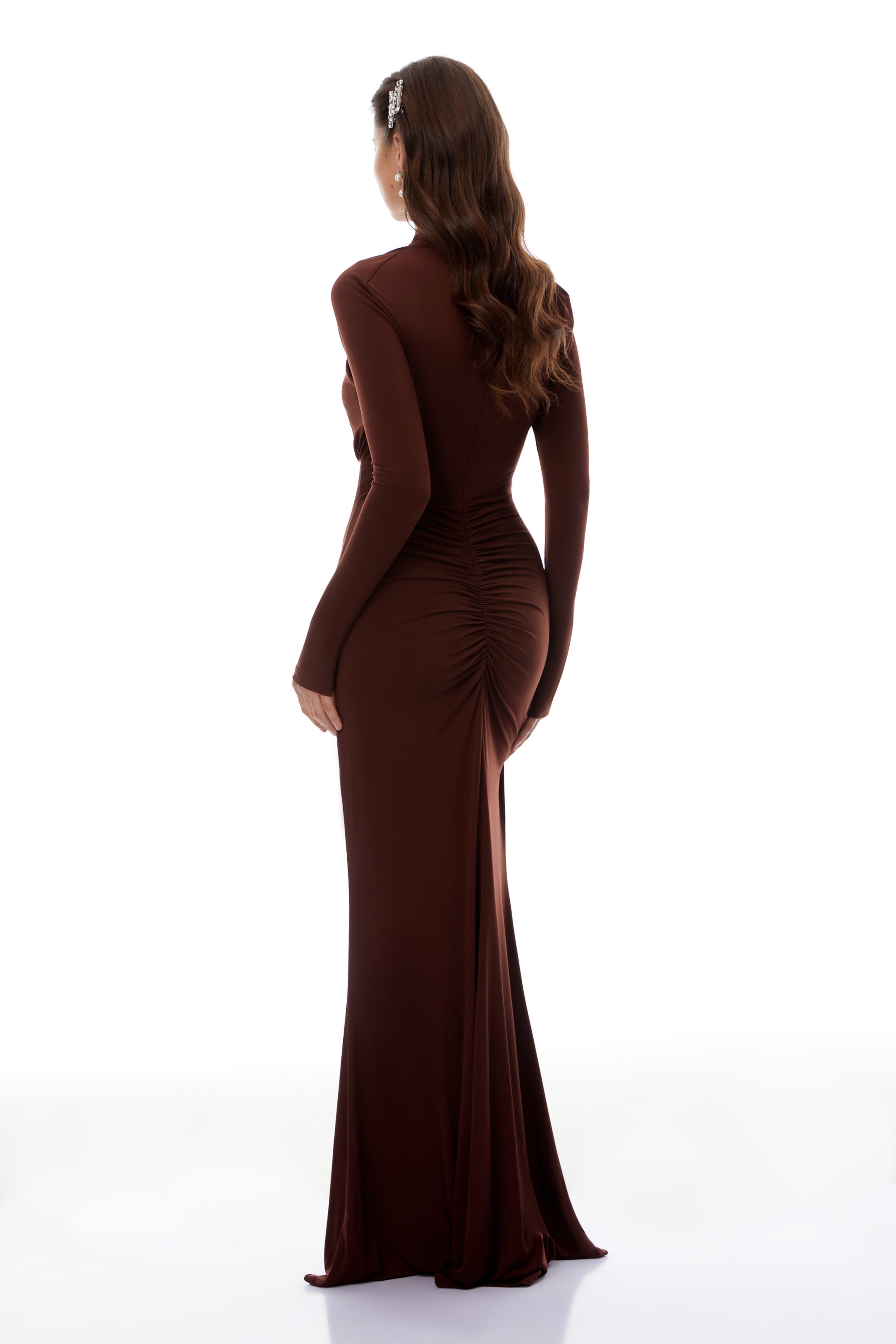 Marie Brown Cross Over Cut-Out Maxi Dress (Final Sale)