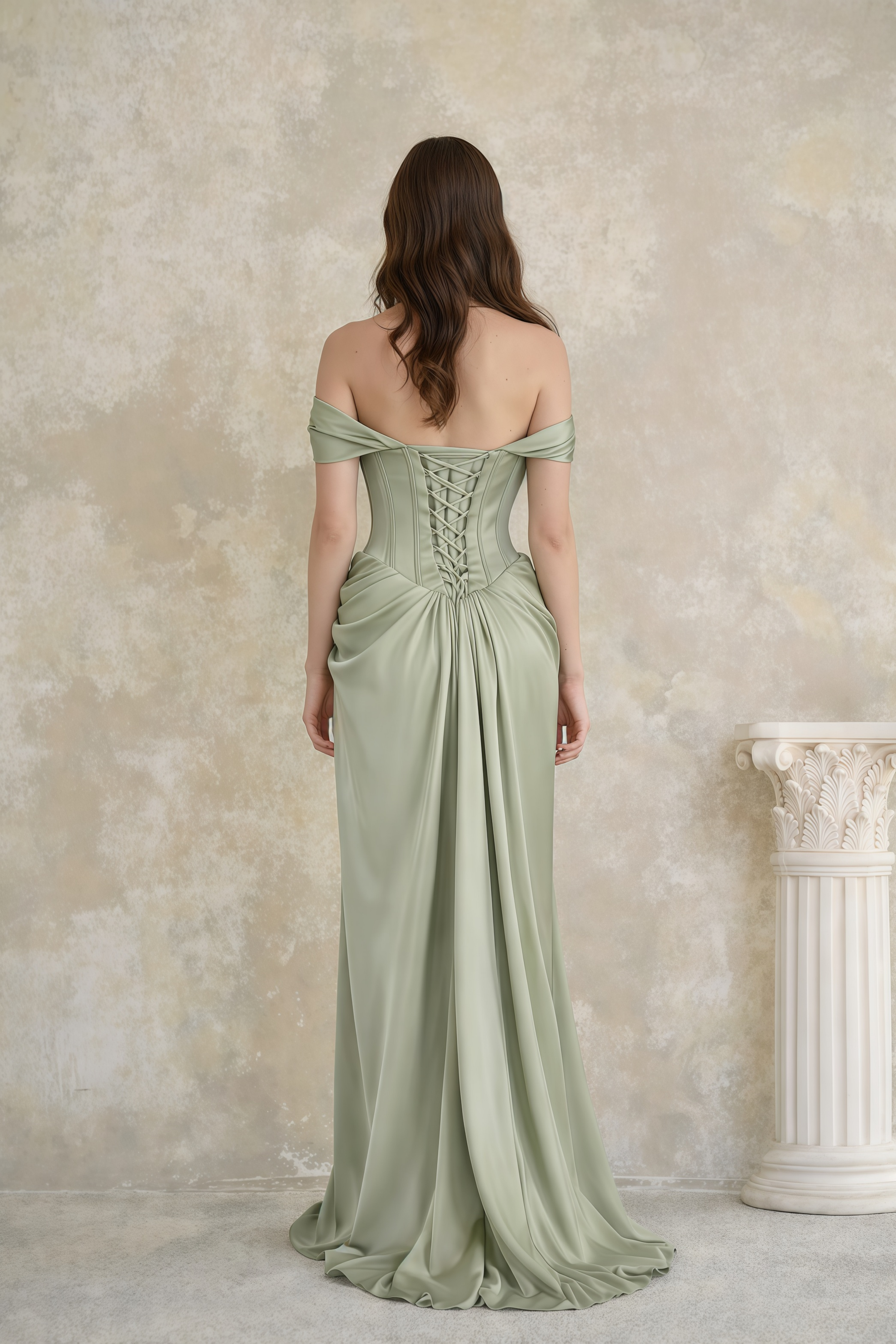 Mariella Green Halterneck Corset Maxi Gown (Final Sale-US Only)
