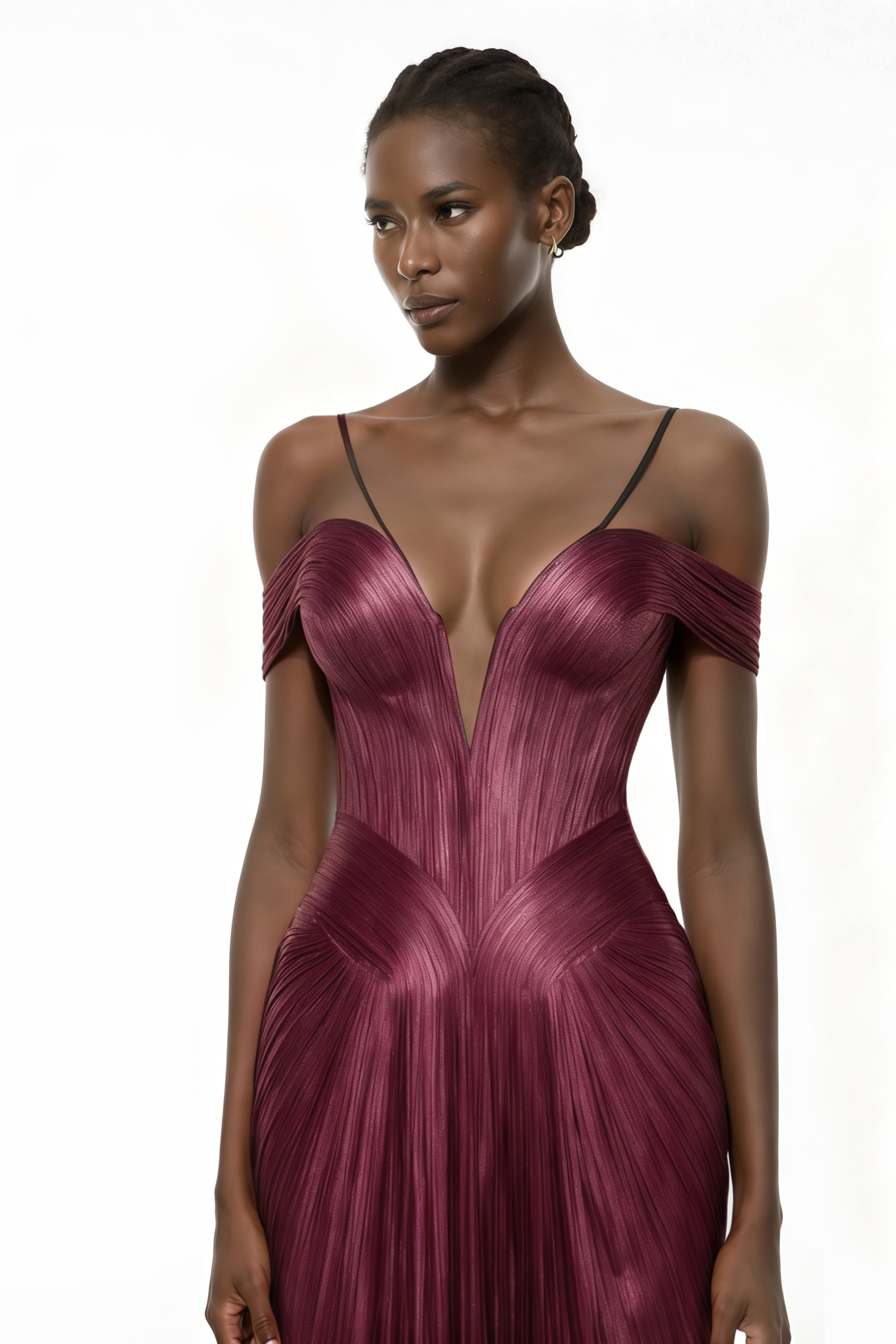 Marise Pink Draped Satin Maxi Dress