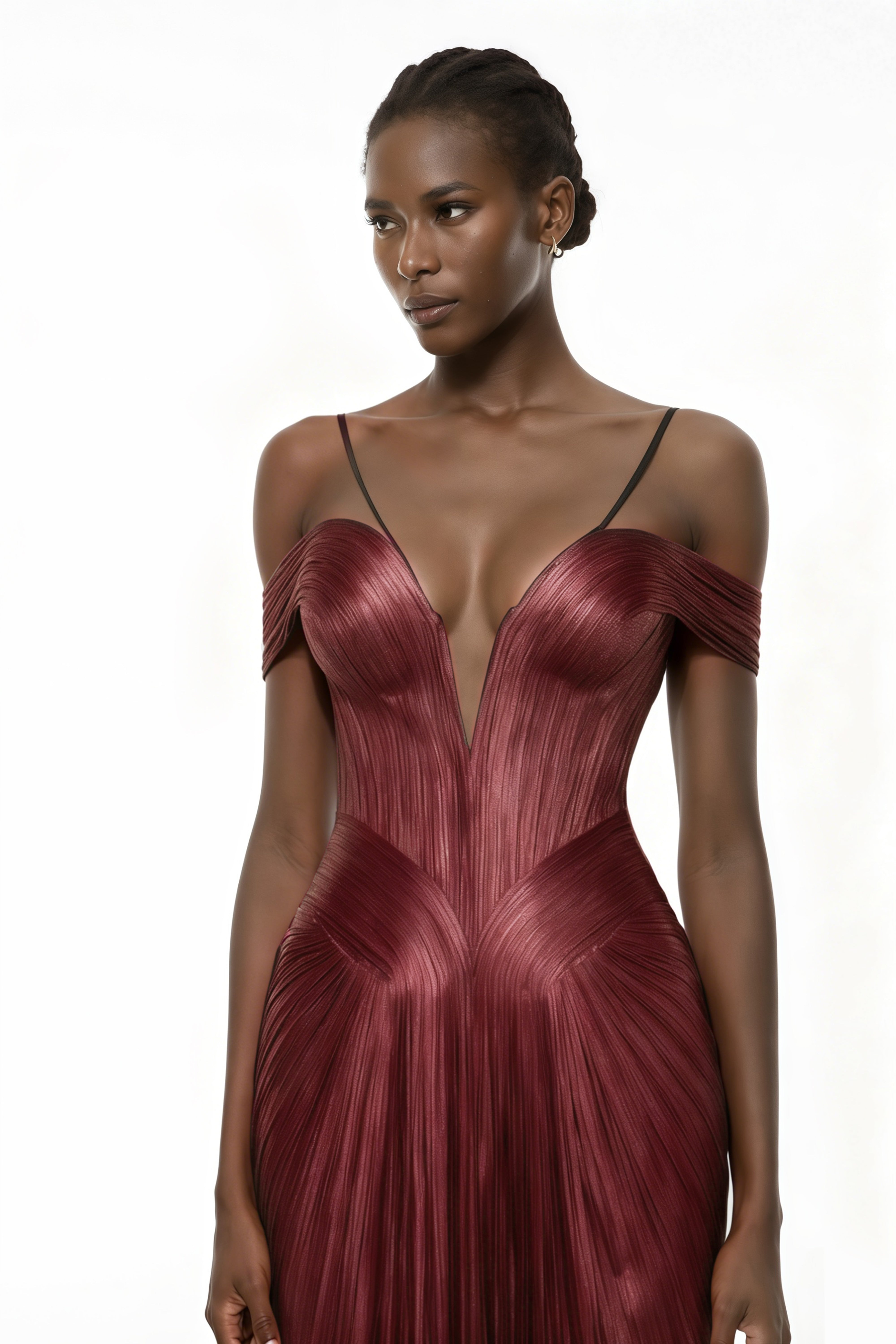 Marise Pink Draped Satin Maxi Dress