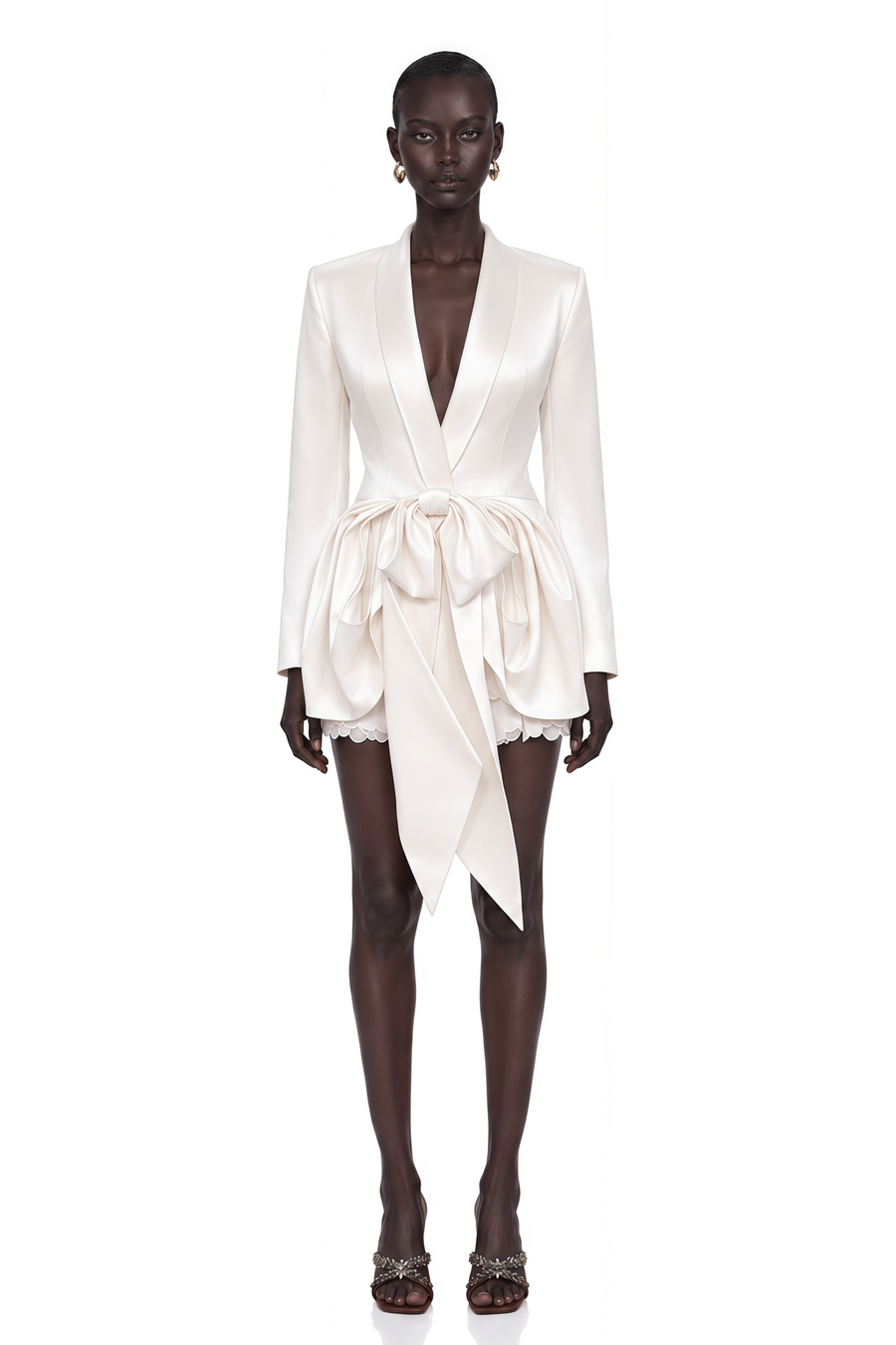 marta white tailored blazer mini dress