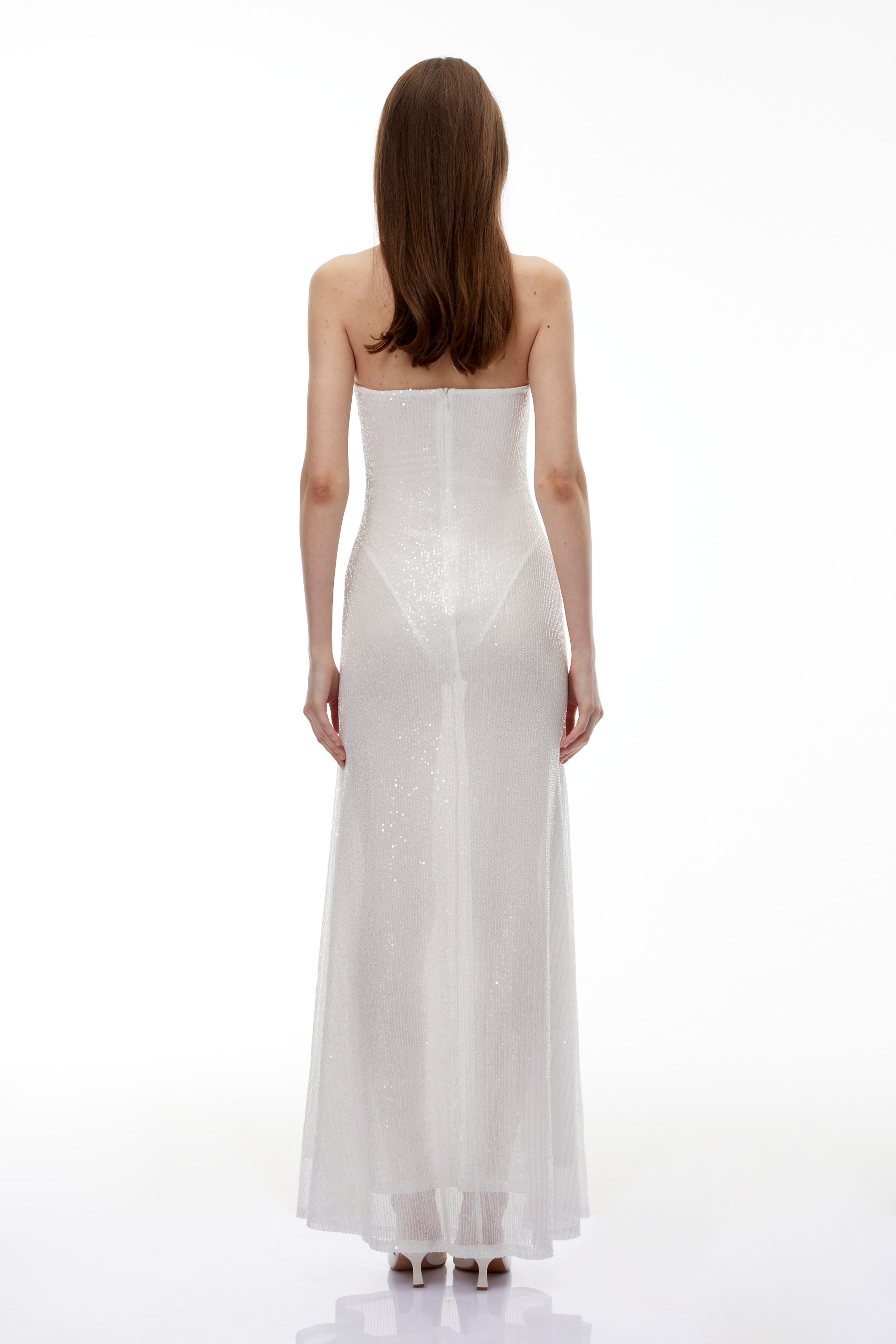 Marwen White Off Shoulder Sequin Maxi Dress