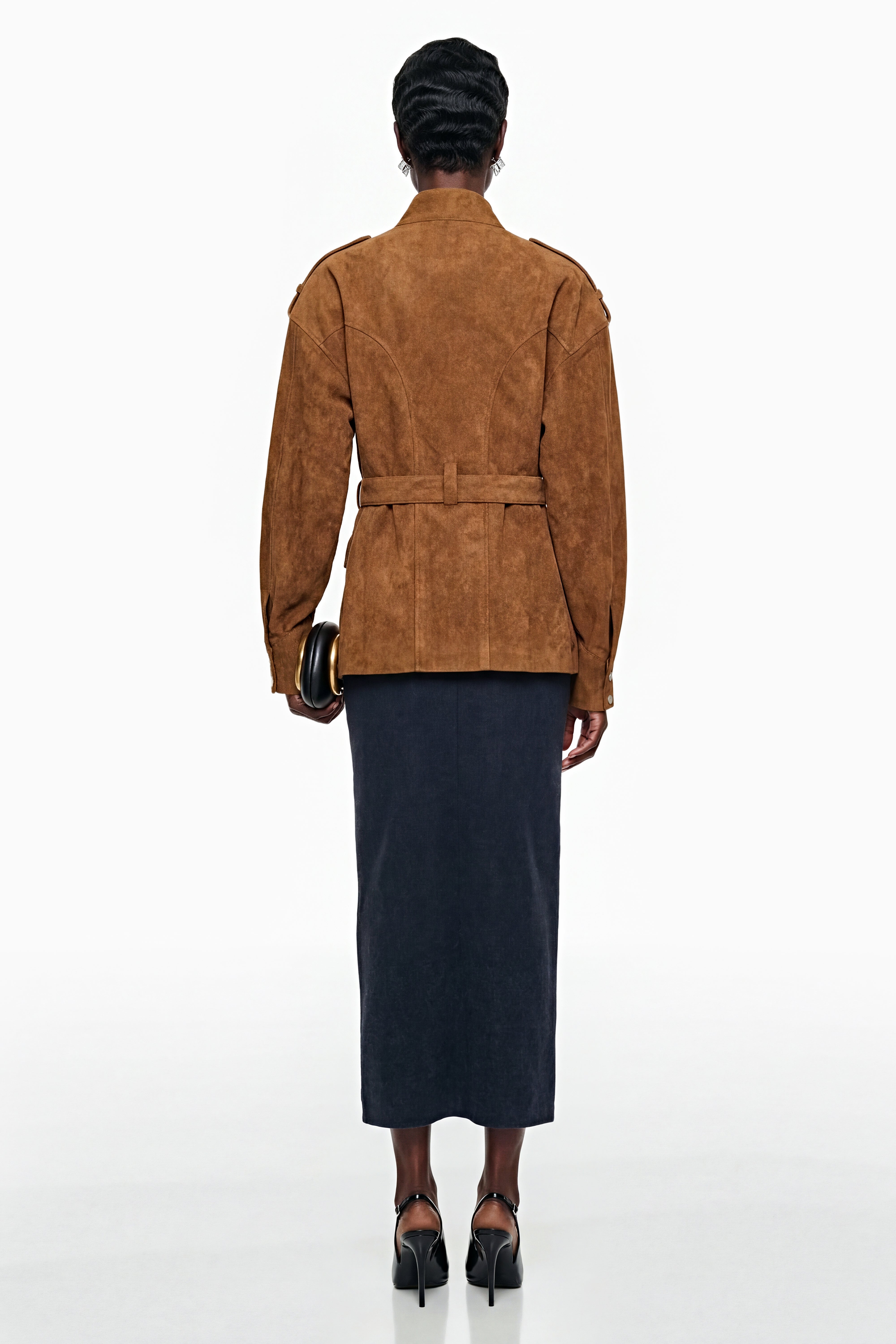 Maryam Chocolate Brown Faux Suede Jacket (Final Sale)