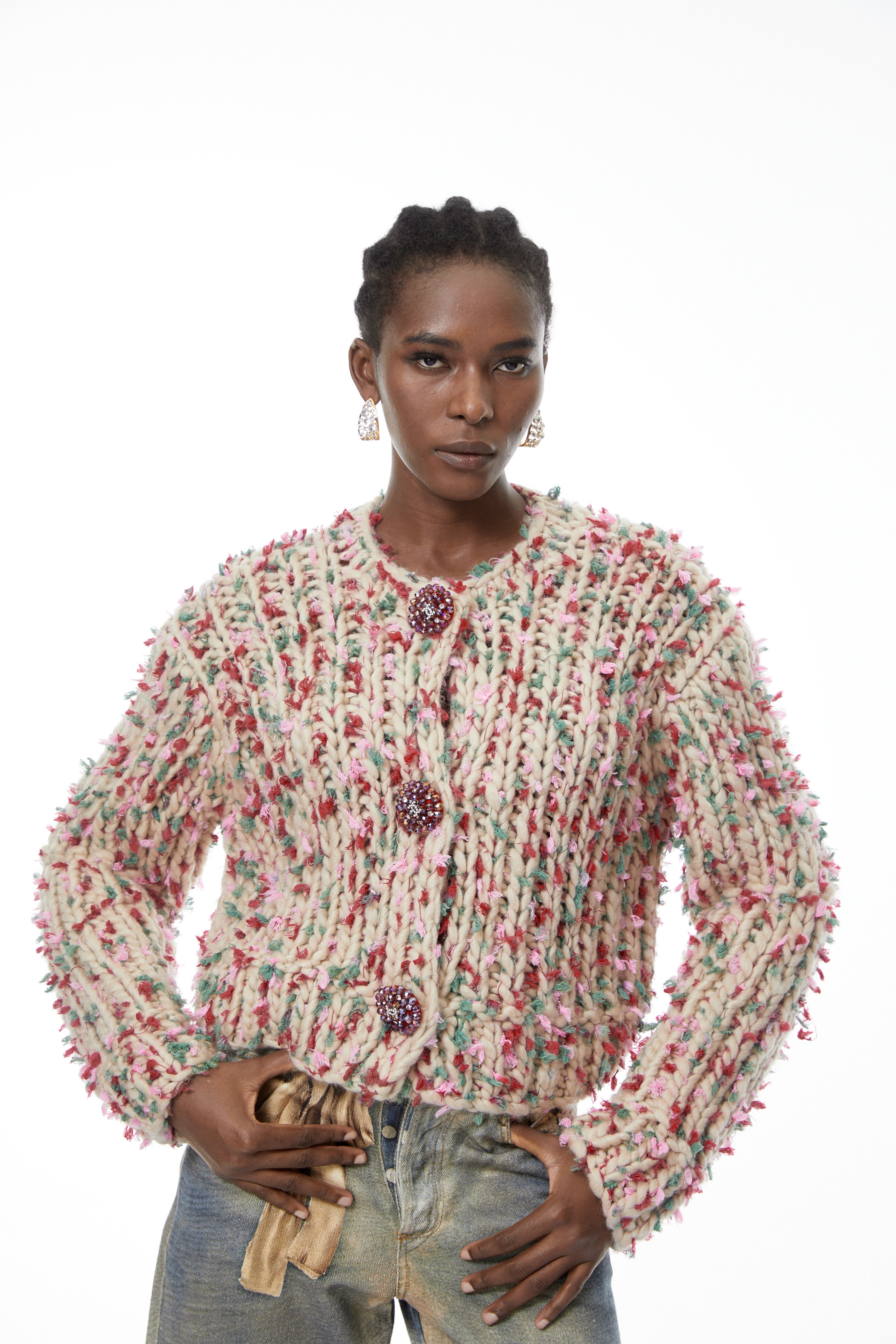 Mélisande Neutral Floral Knit Sweater (Final Sale)