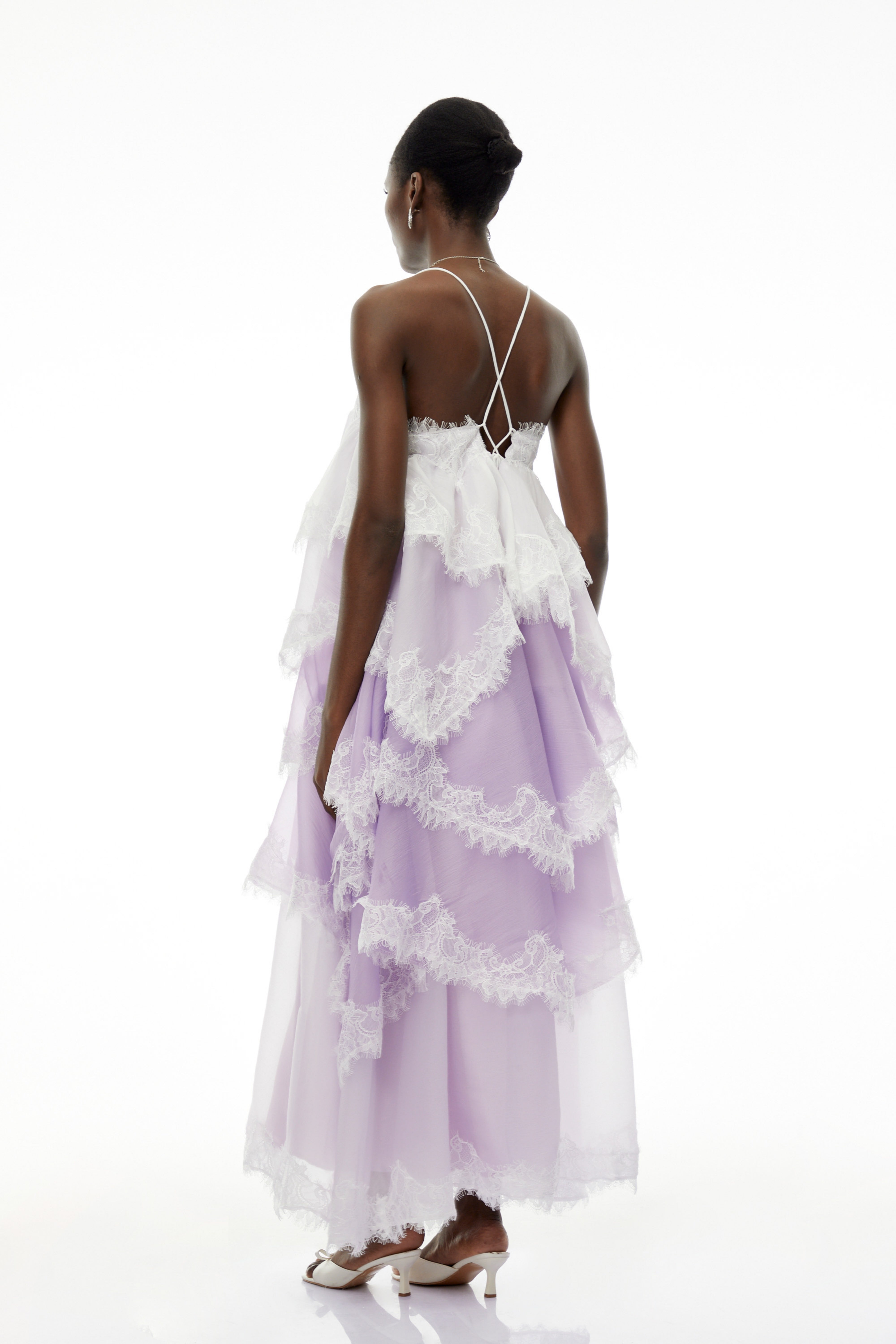 Sloane Purple Ruffled Lace Trim Maxi Dress (Final Sale)