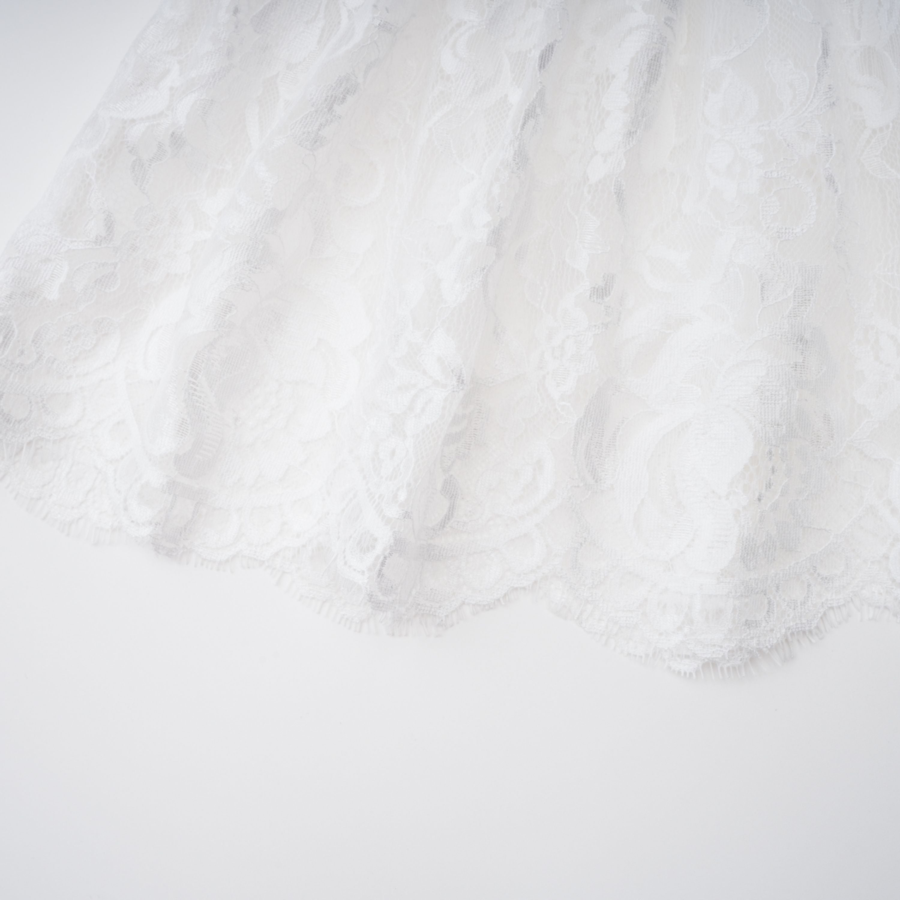 Michalina White Lace Convertible Gown with Detachable Skirt