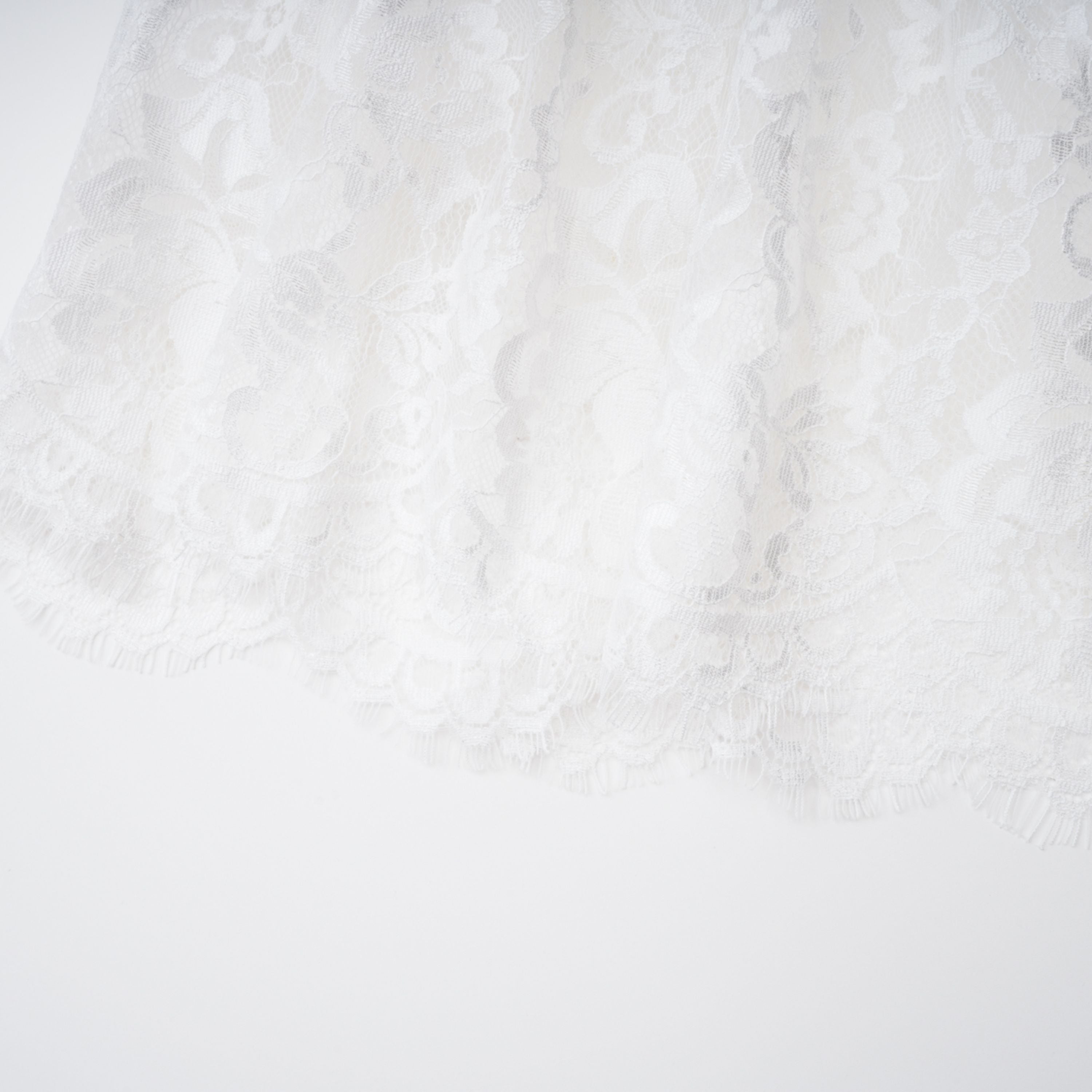 Michalina White Lace Convertible Gown with Detachable Skirt