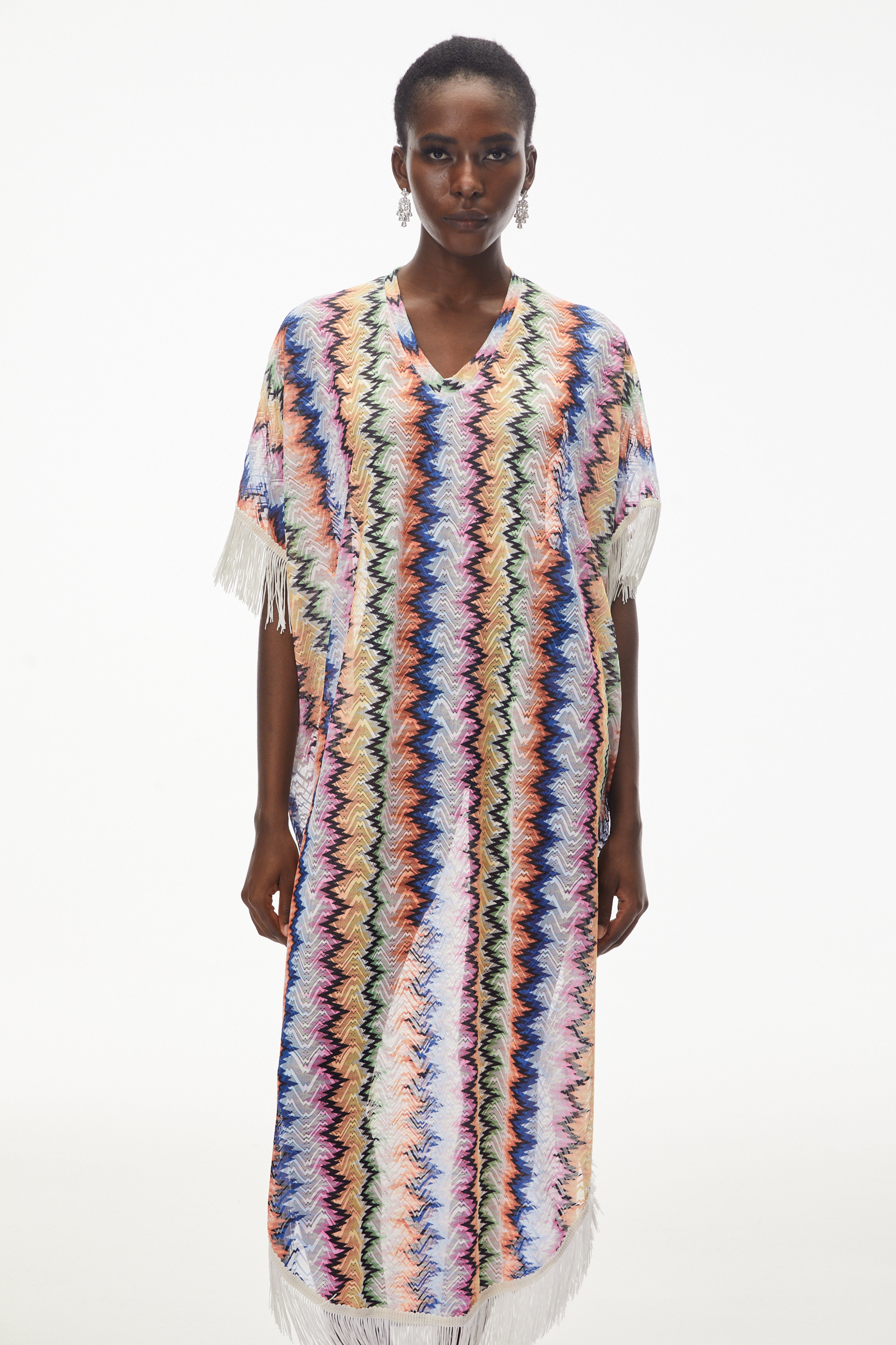 Milena Multicolor Wave Pattern Maxi Dress