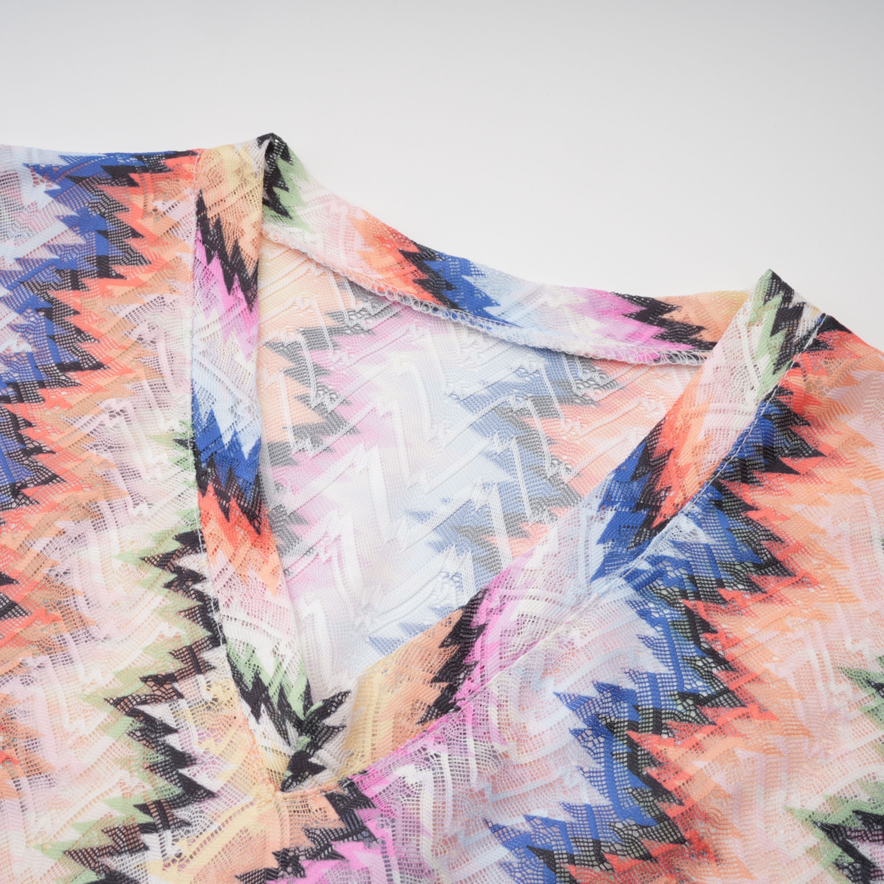 Milena Multicolor Wave Pattern Maxi Dress