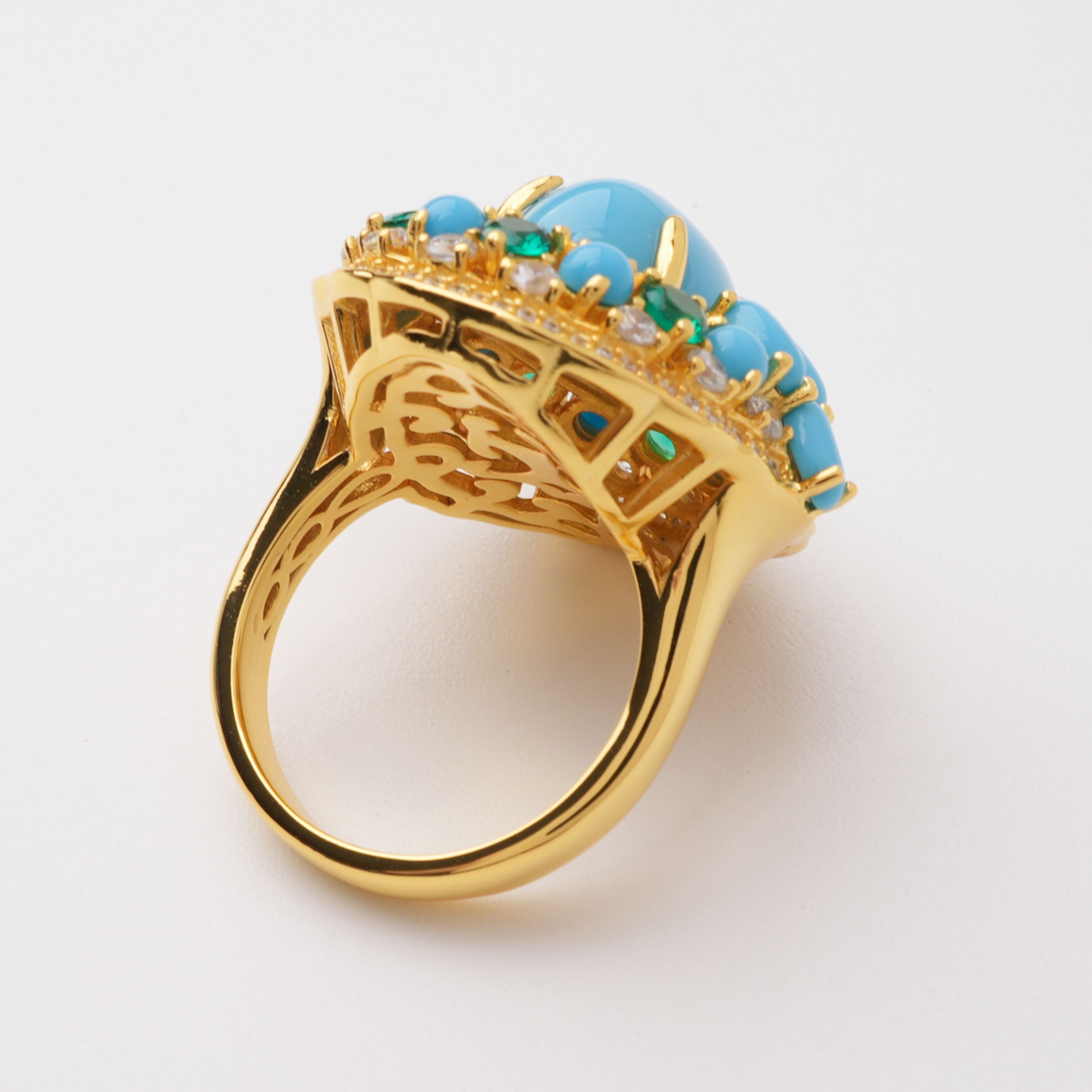 Millie Blue Turquoise Cabochon  Sterling Silver Ring