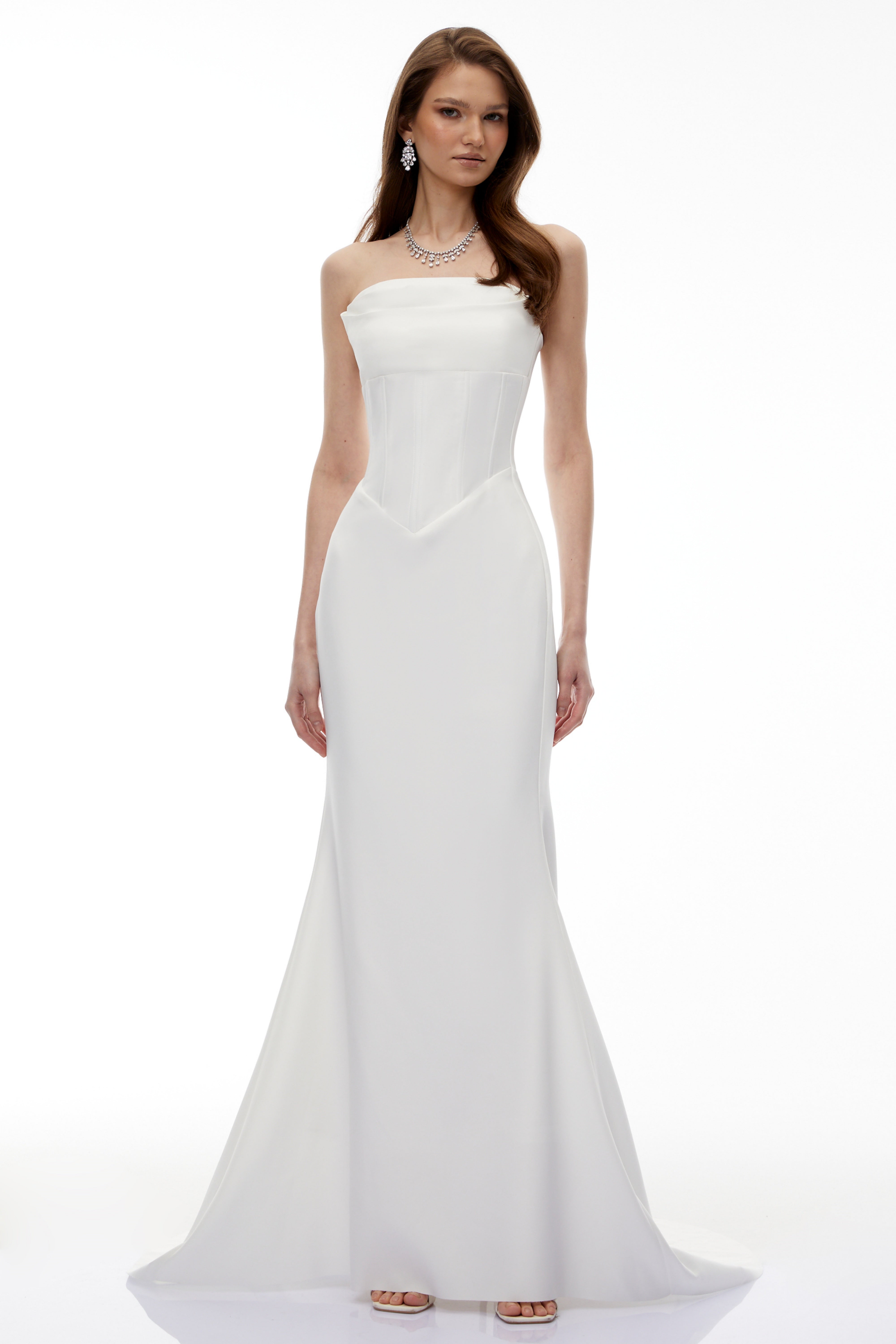 Mirewen White Off Shoulder Corset Maxi Dress