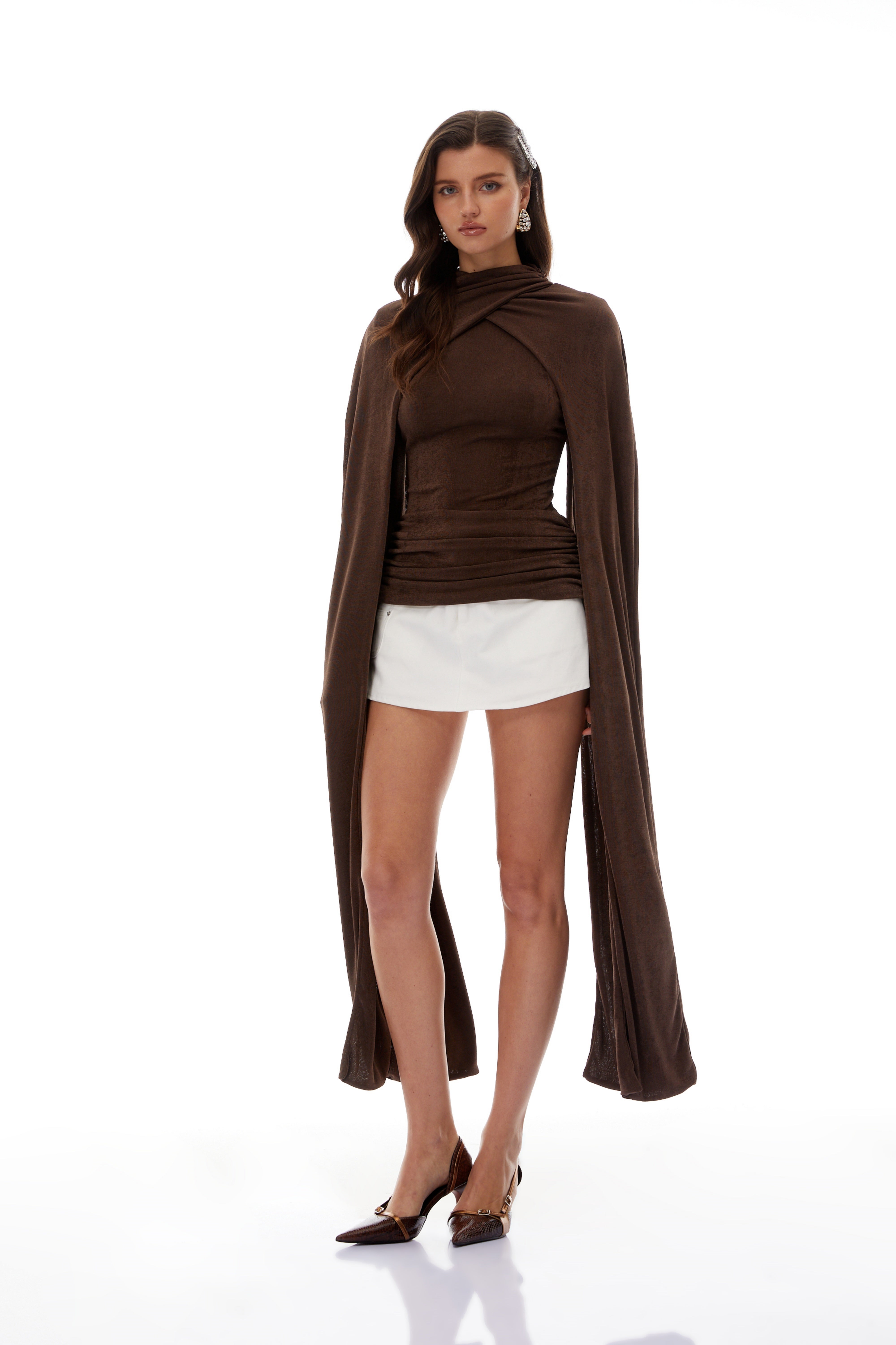 Monique Brown Cloak Top