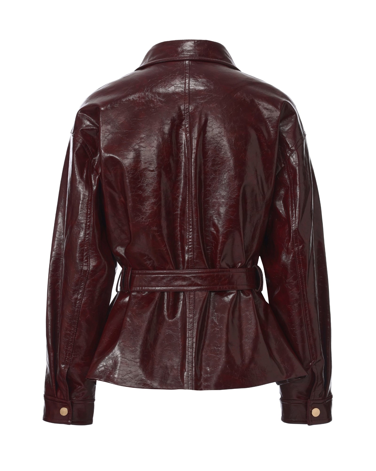 Isabella Vegan Leather Jacket (Claret)