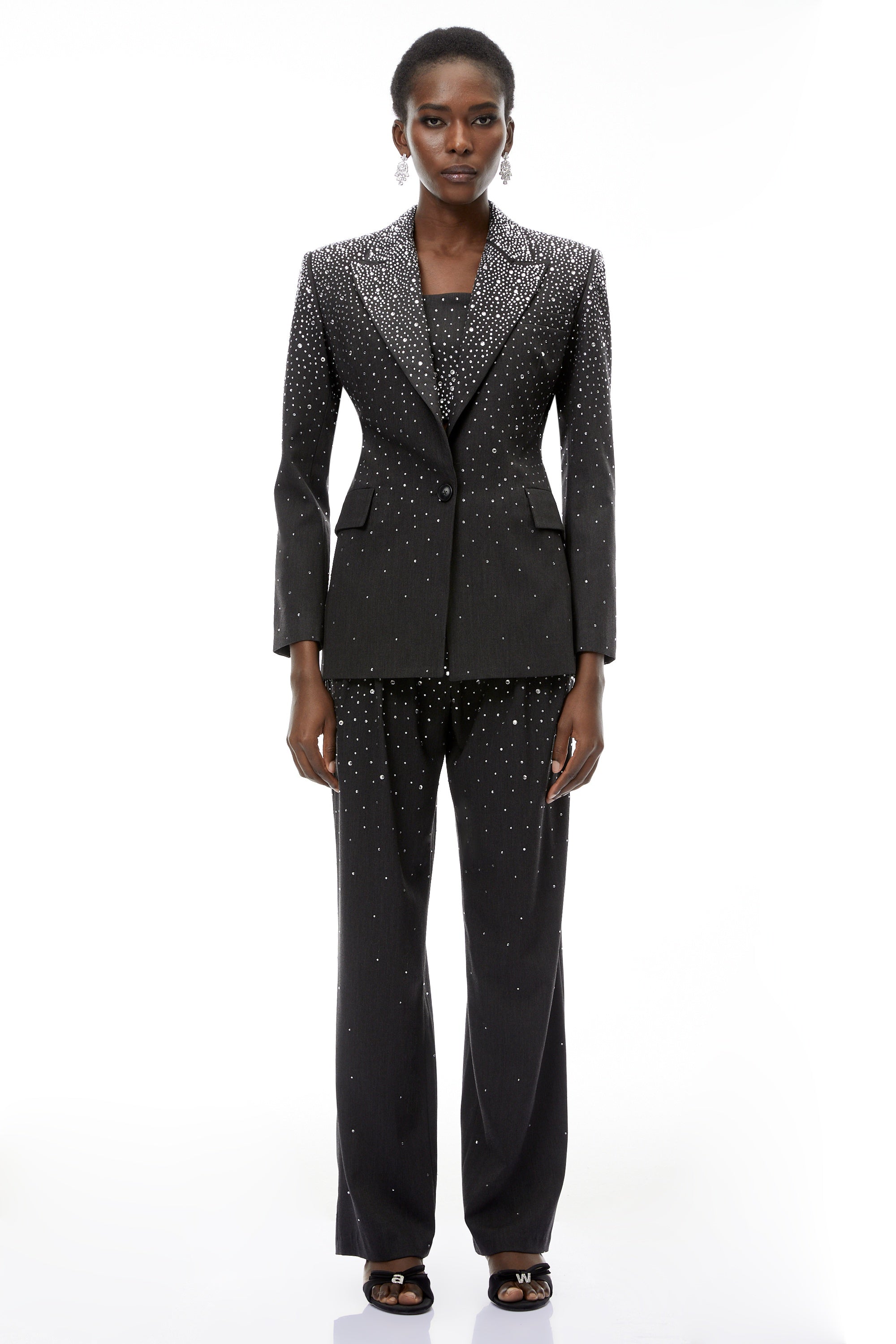 Nicola Grey Fully Embellished Blazer