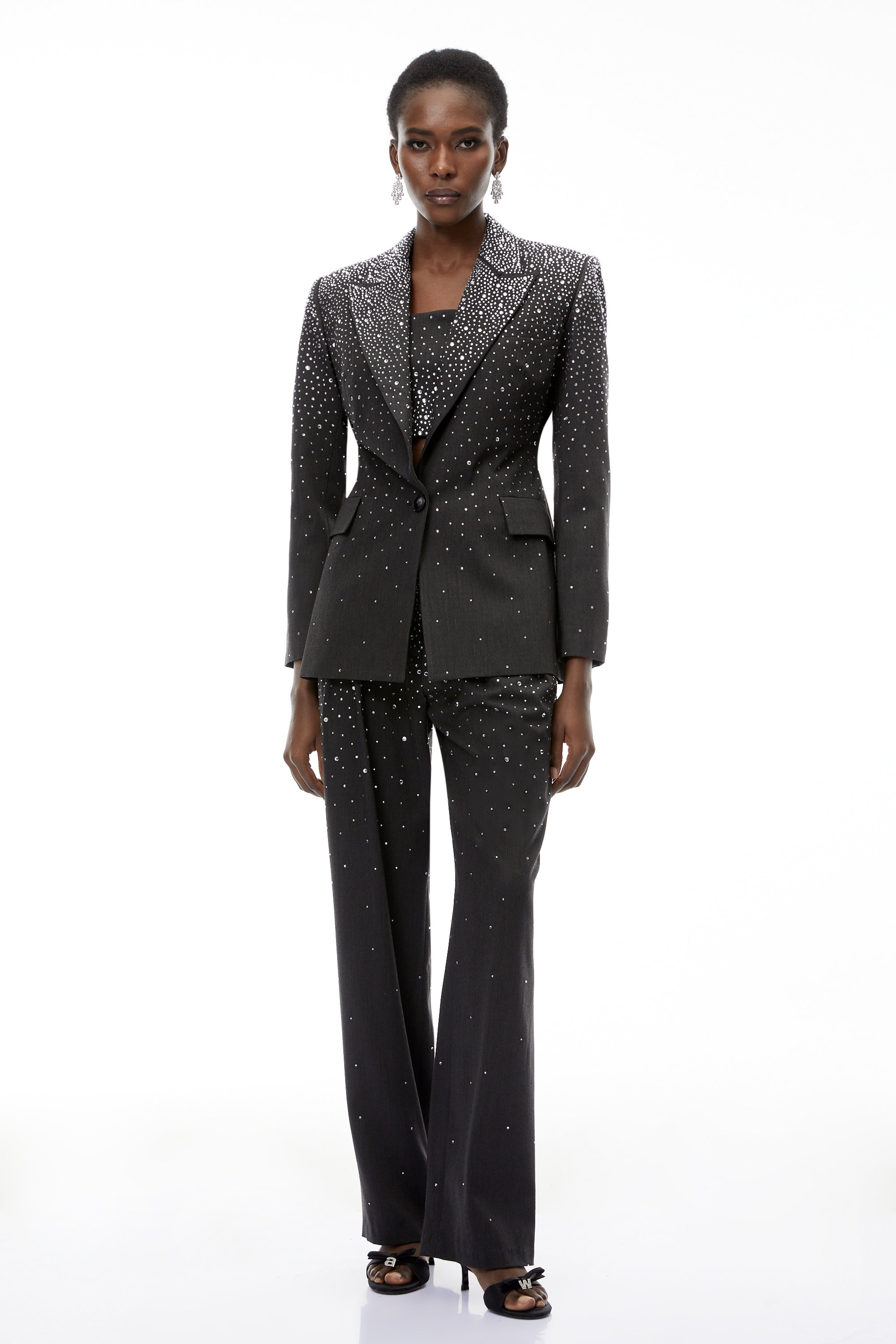 Nicola Grey Fully Embellished Blazer