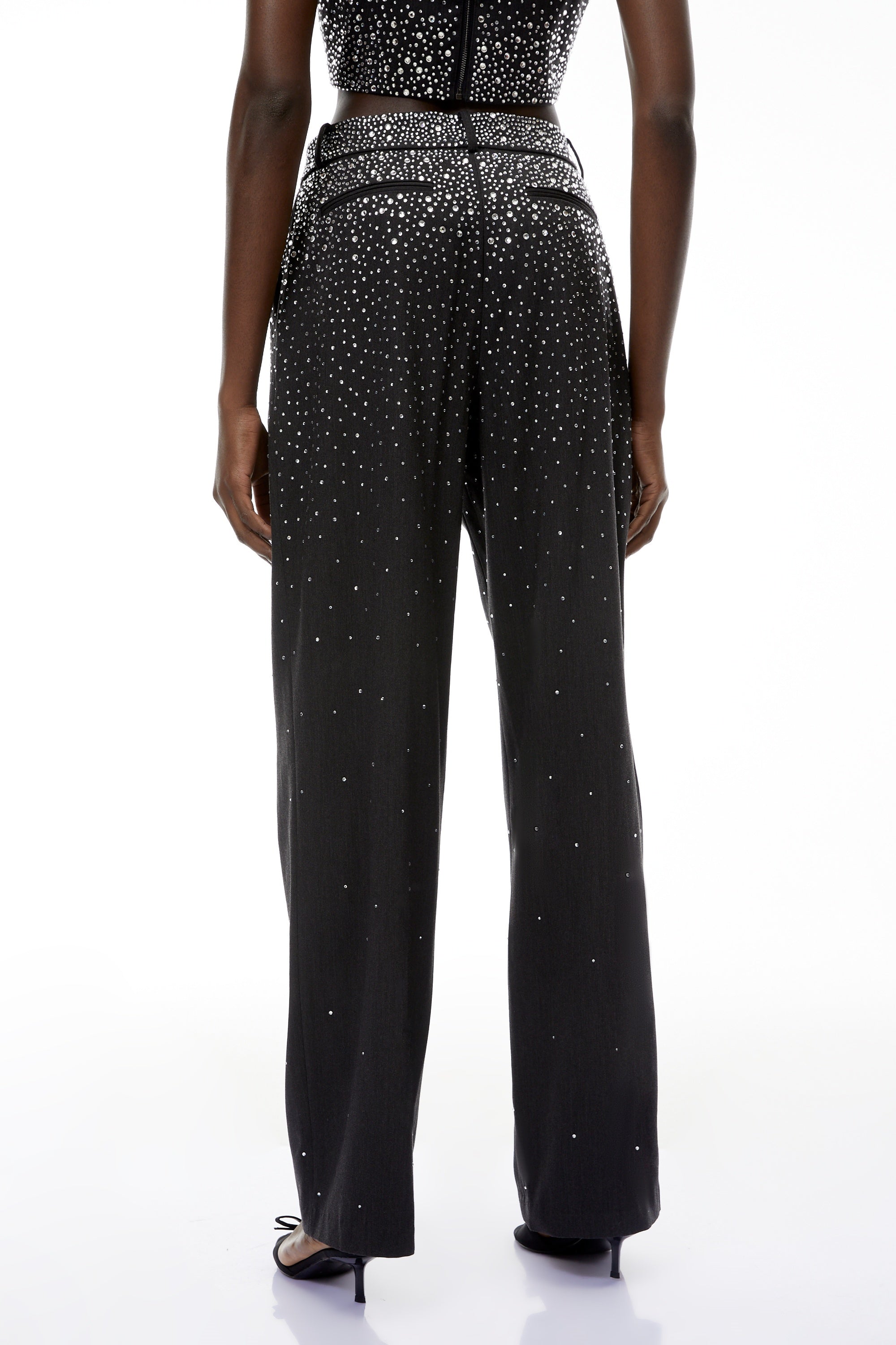 Nicola Grey Fully Embellished Trouser