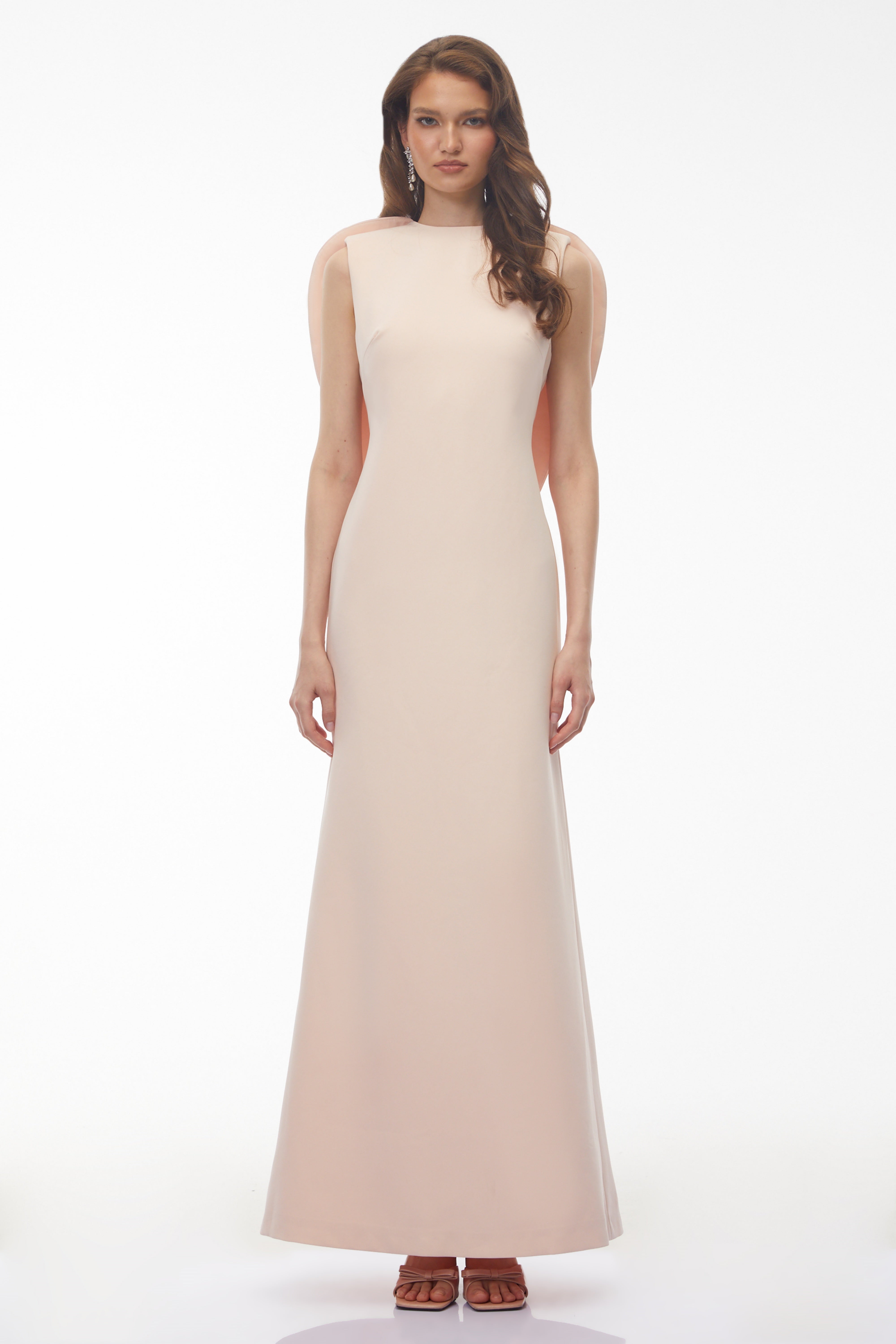 Nova Blush Pink Backless Maxi Dress with Flounce (Final Sale)